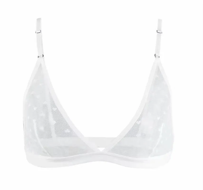 Mesh Hearts Bralette in Dove made by waverles