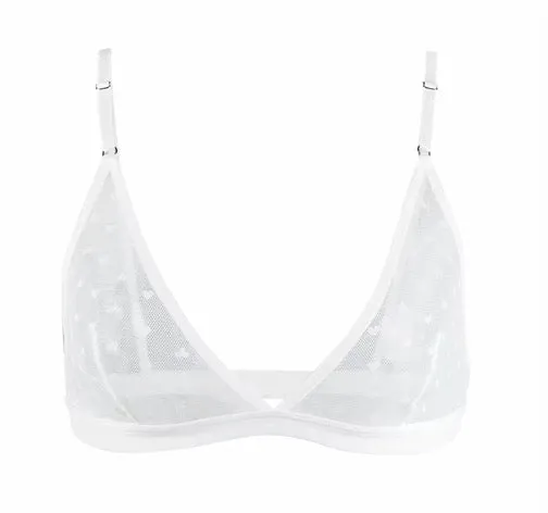 Mesh Hearts Bralette in Dove sold by waverles