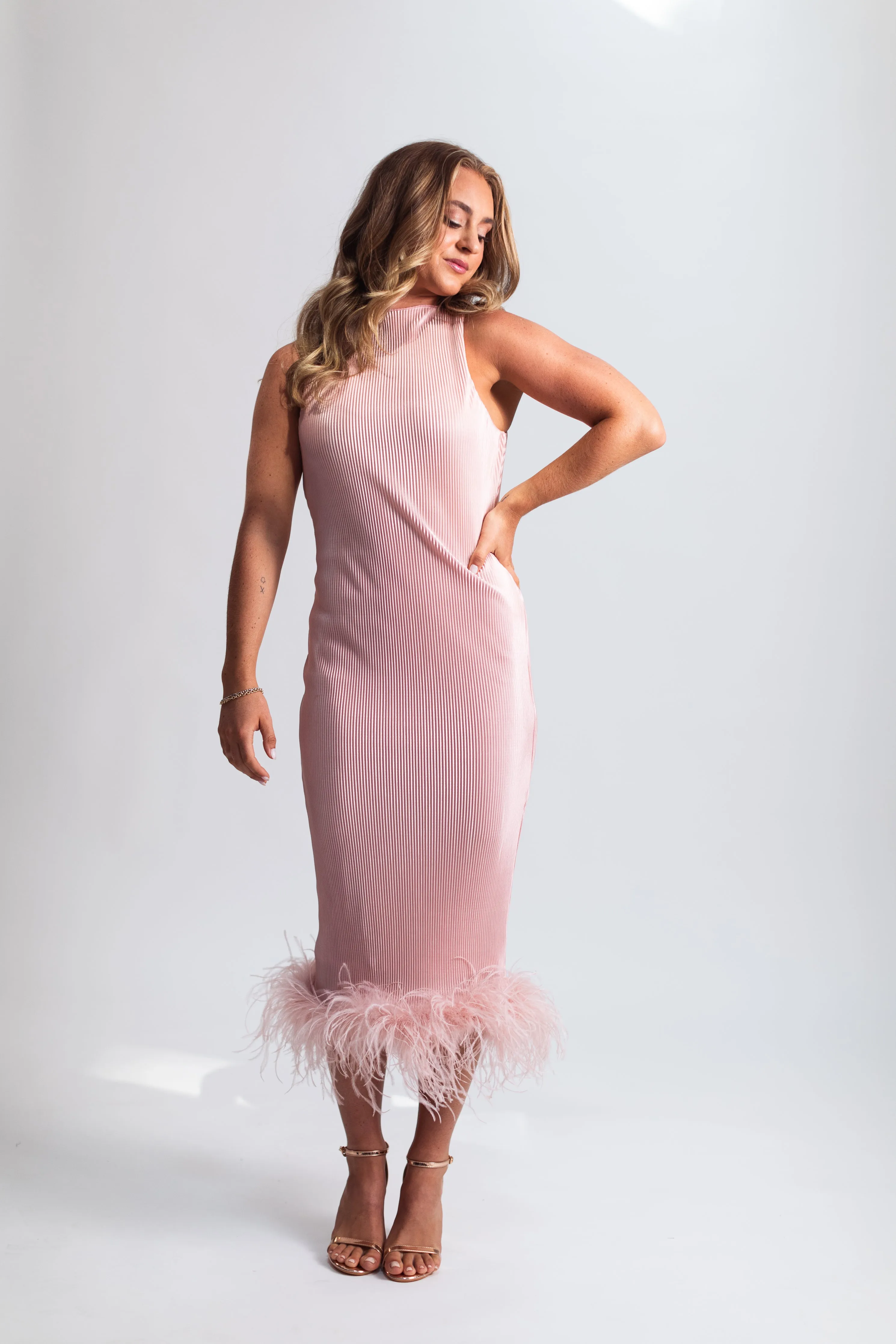 The Detachable Feather Midi in Blush sold by waverles product image thumbnail 2