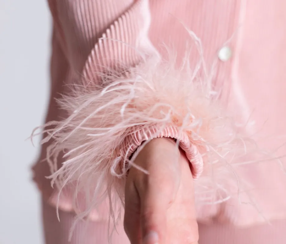Blush Detachable Feather Cuffs (Set of 2) sold by waverles