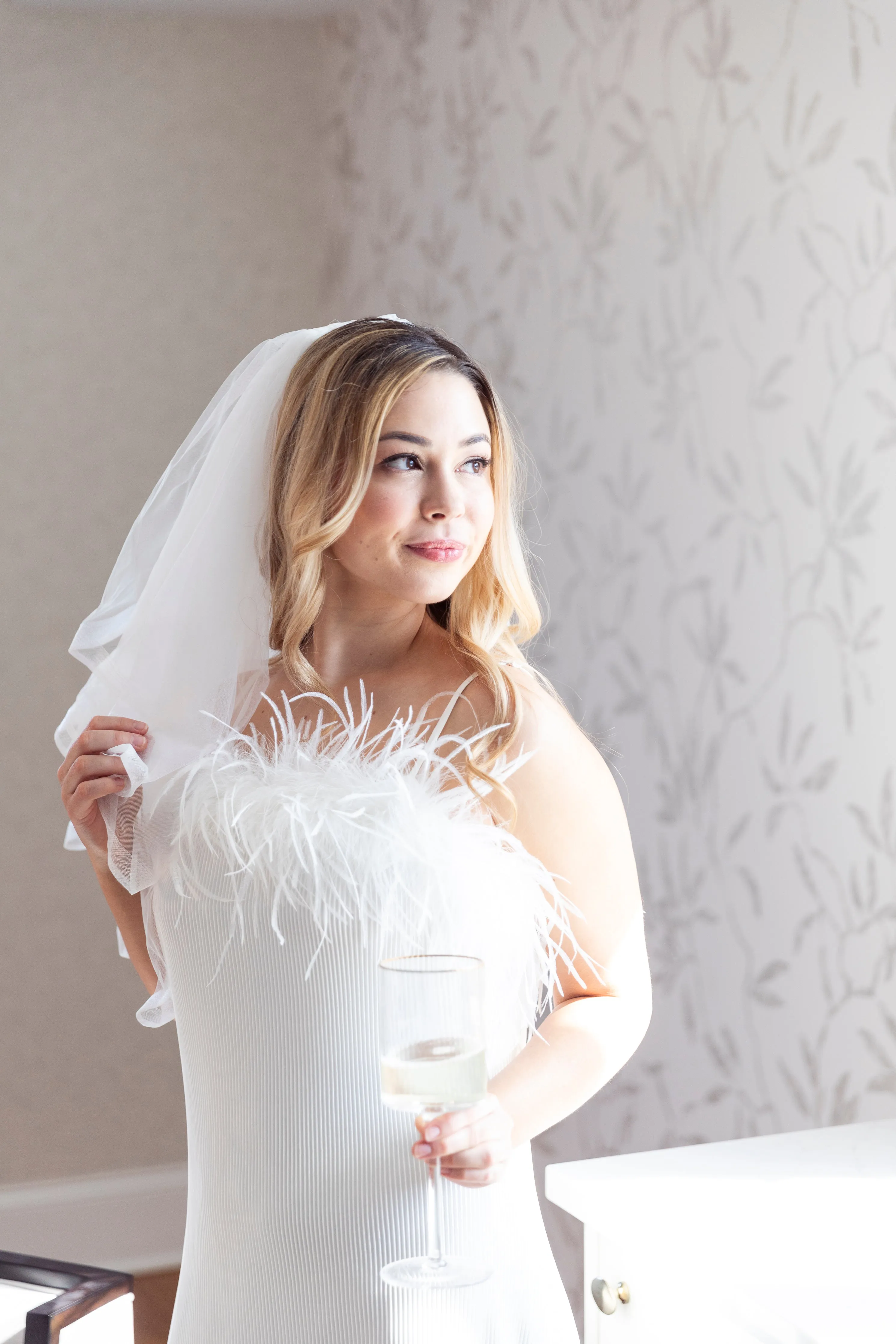 Chelsea Feather Plisse Slip Dress sold by waverles