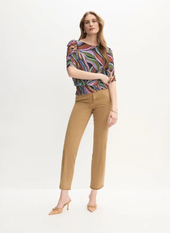 Abstract Print Top & Straight Leg Jeans sold by Melanie Lyne