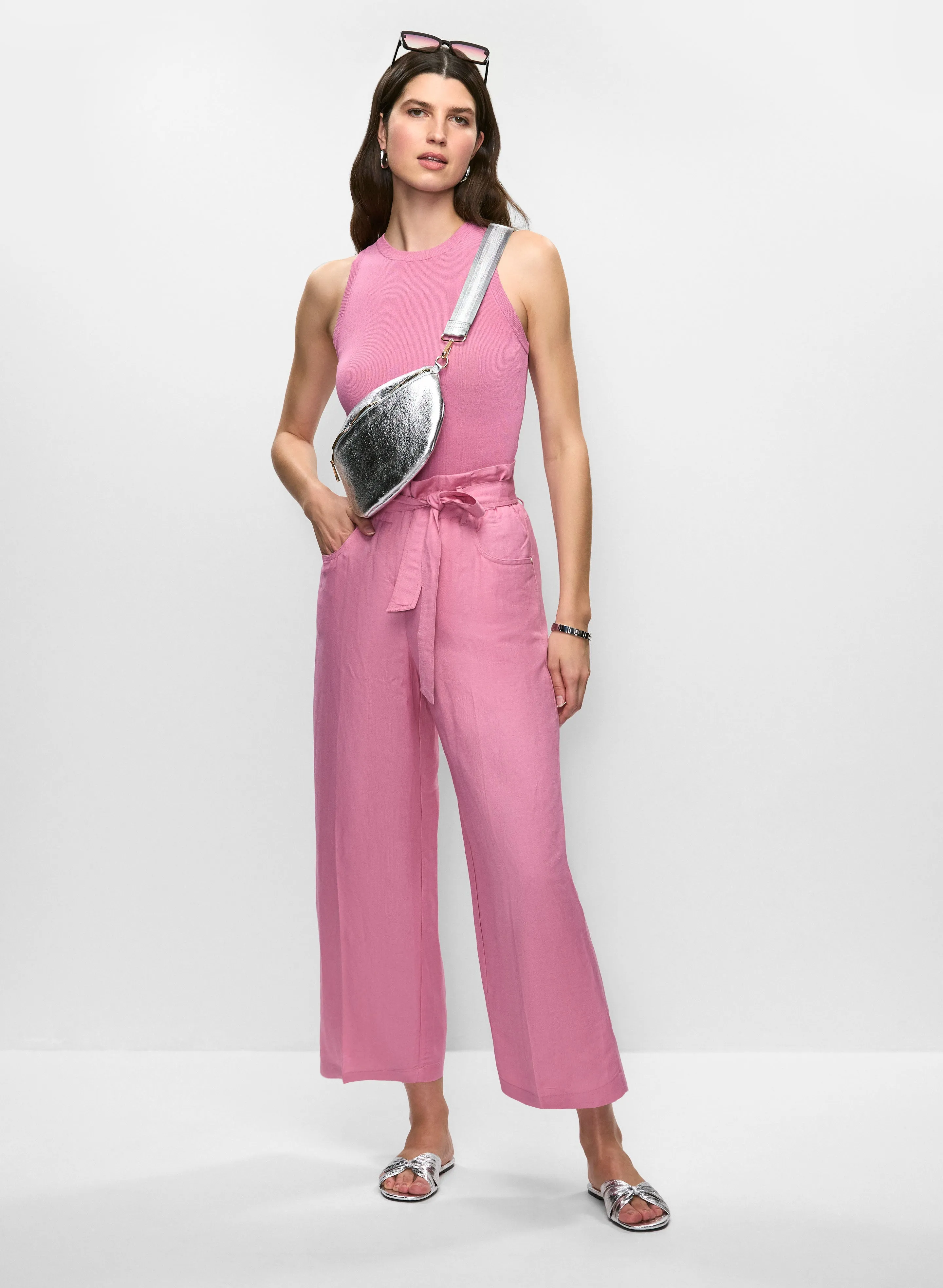 Knit Cami & Linen Cropped Pants sold by Melanie Lyne