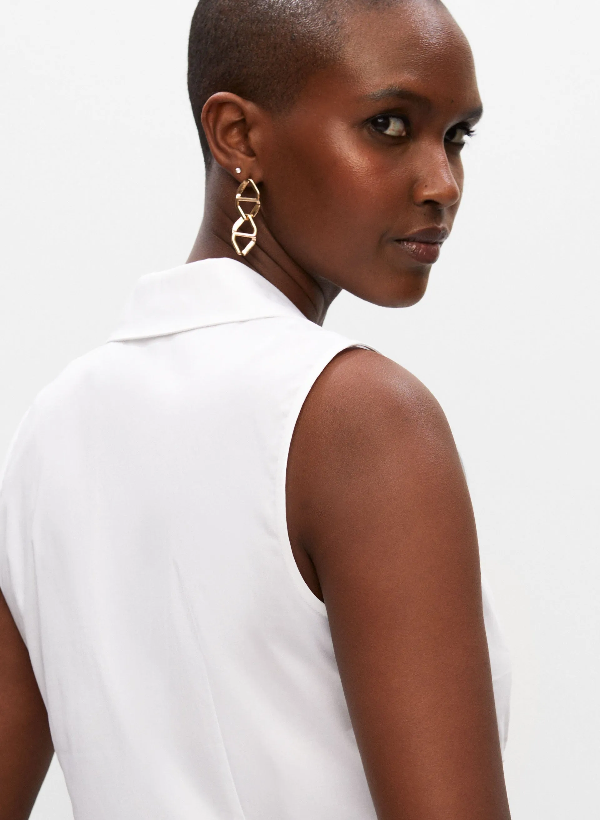 Sleeveless Shirt Collar Top sold by Melanie Lyne product image thumbnail 5