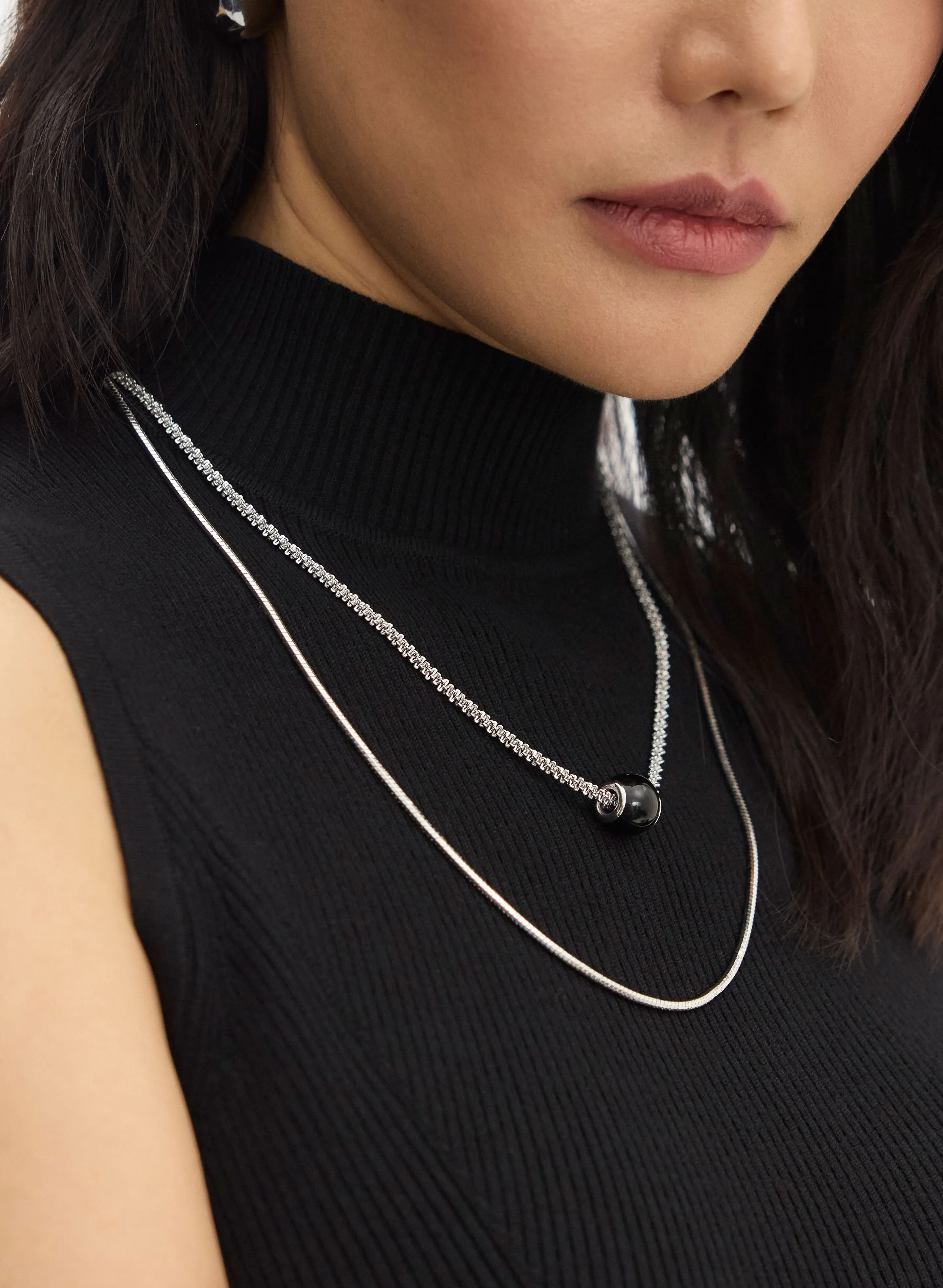 Double Chain Bead Necklace sold by Melanie Lyne product image thumbnail 2