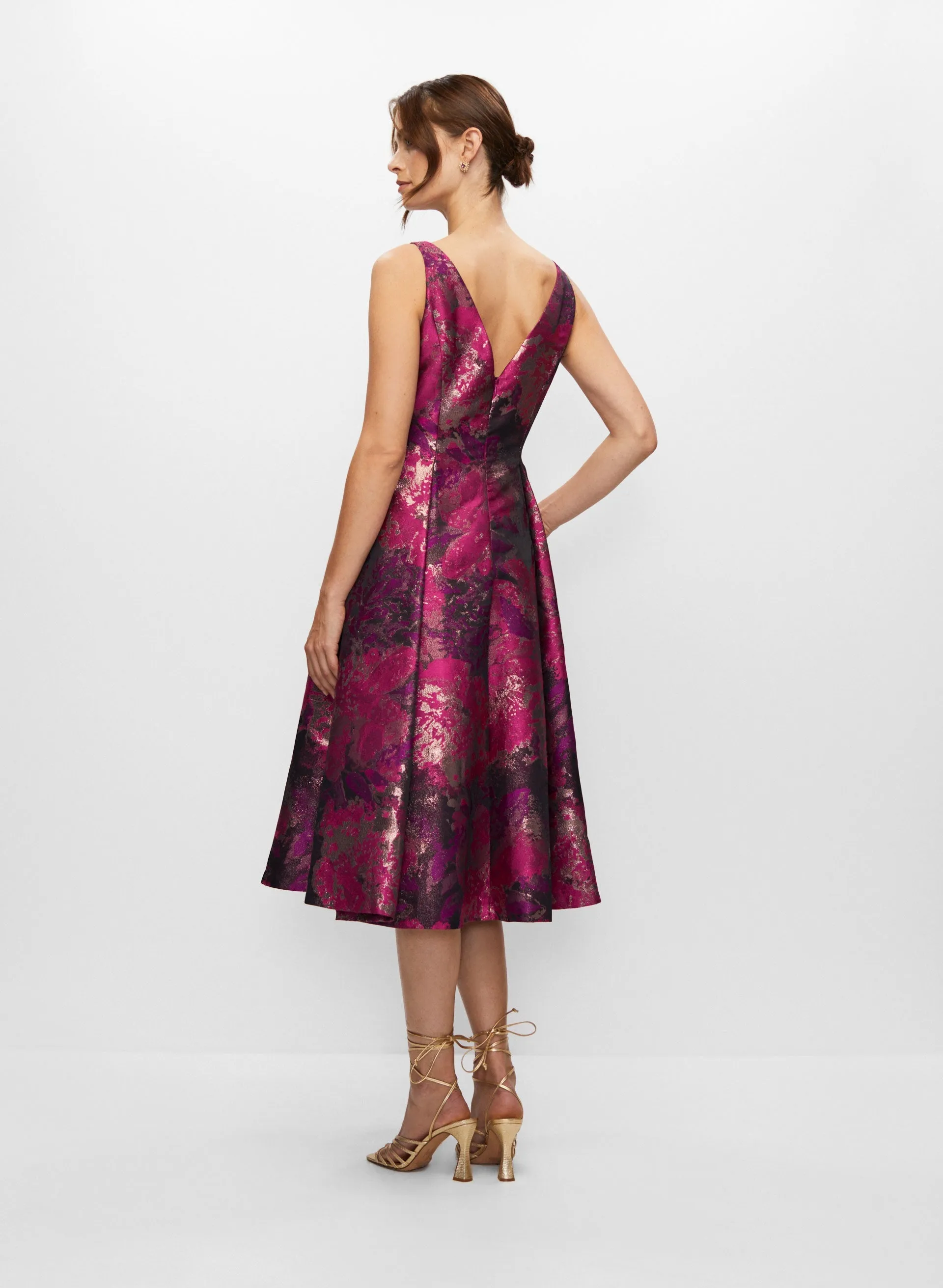 Abstract Floral Jacquard Dress sold by Melanie Lyne product image thumbnail 4