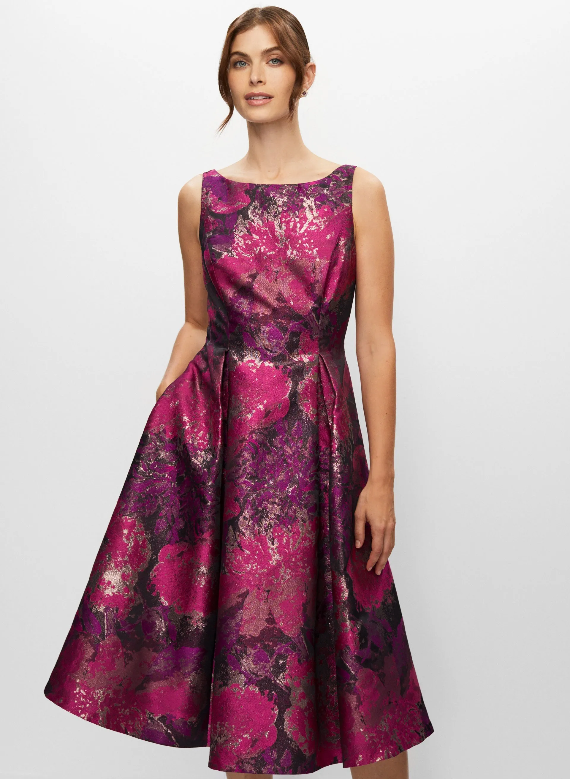 Abstract Floral Jacquard Dress sold by Melanie Lyne product image thumbnail 5
