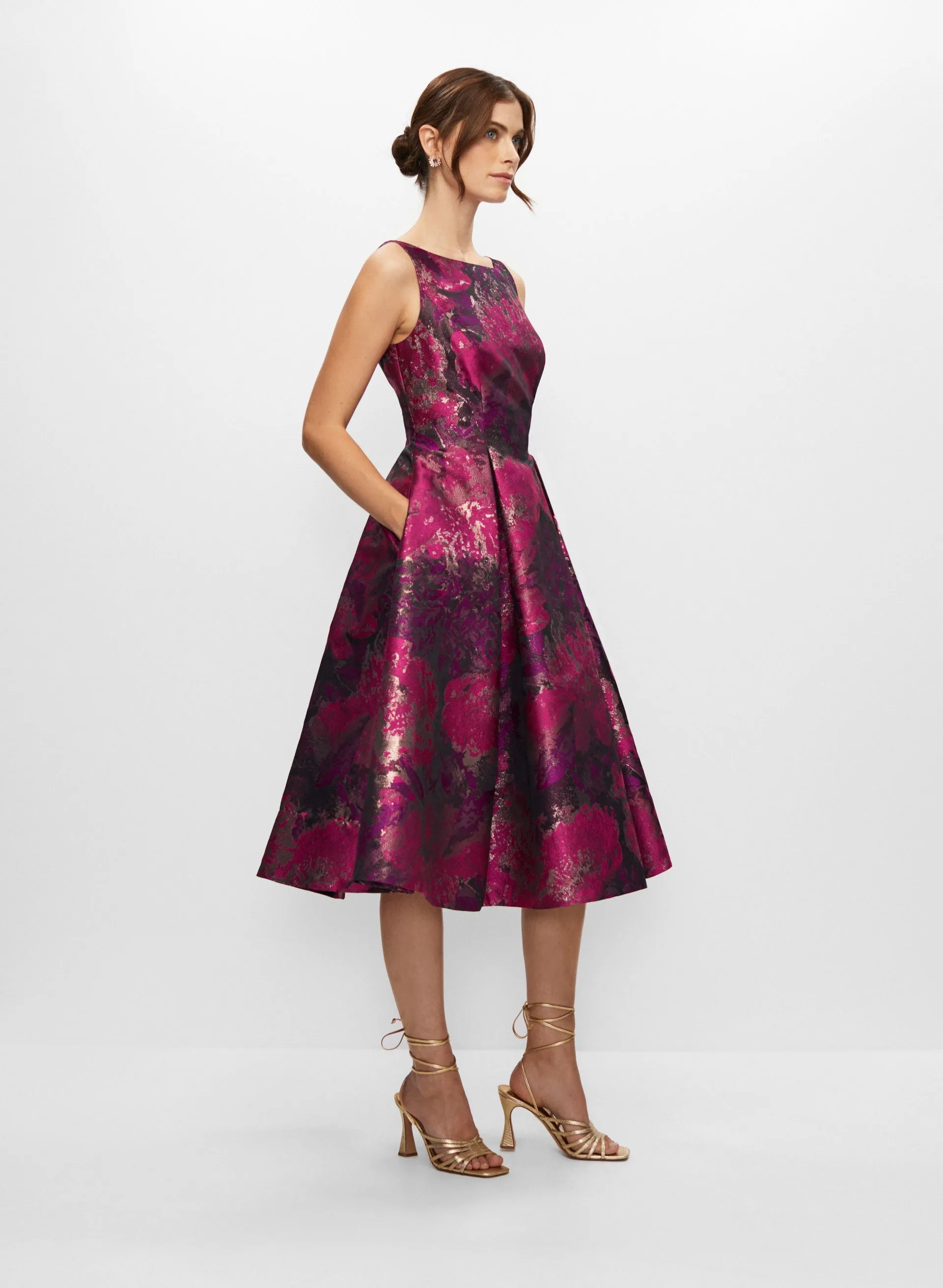 Abstract Floral Jacquard Dress sold by Melanie Lyne product image thumbnail 3