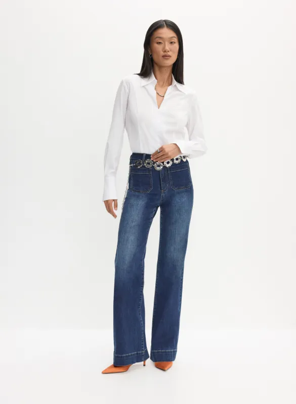 Button-Up Blouse & Flare Leg Jeans sold by Melanie Lyne