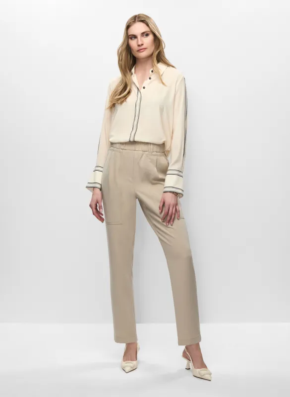 Contrast Trim Blouse & Ruffle Waist Pants sold by Melanie Lyne