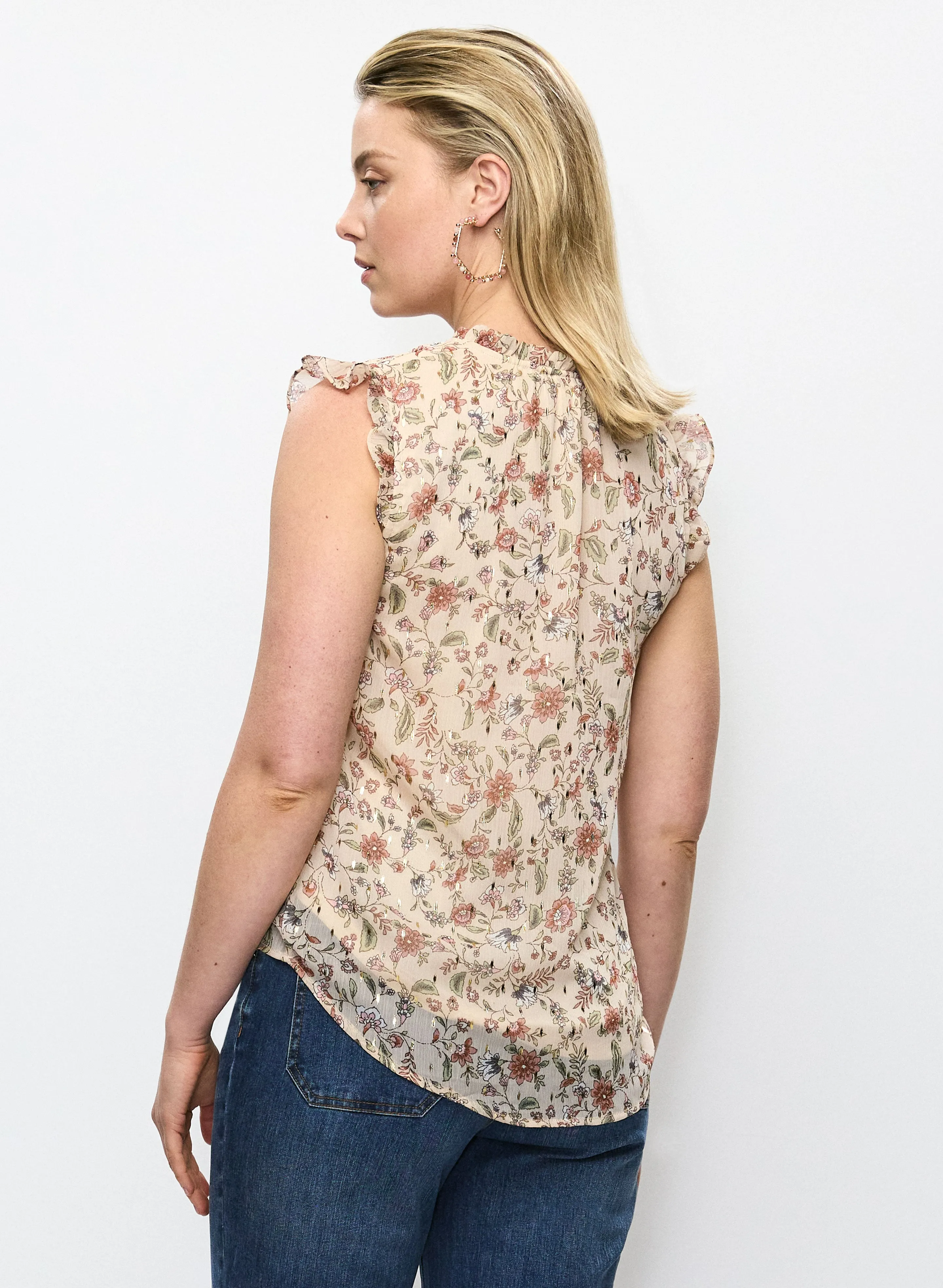 Frilled Mixed Floral Blouse sold by Melanie Lyne product image thumbnail 4