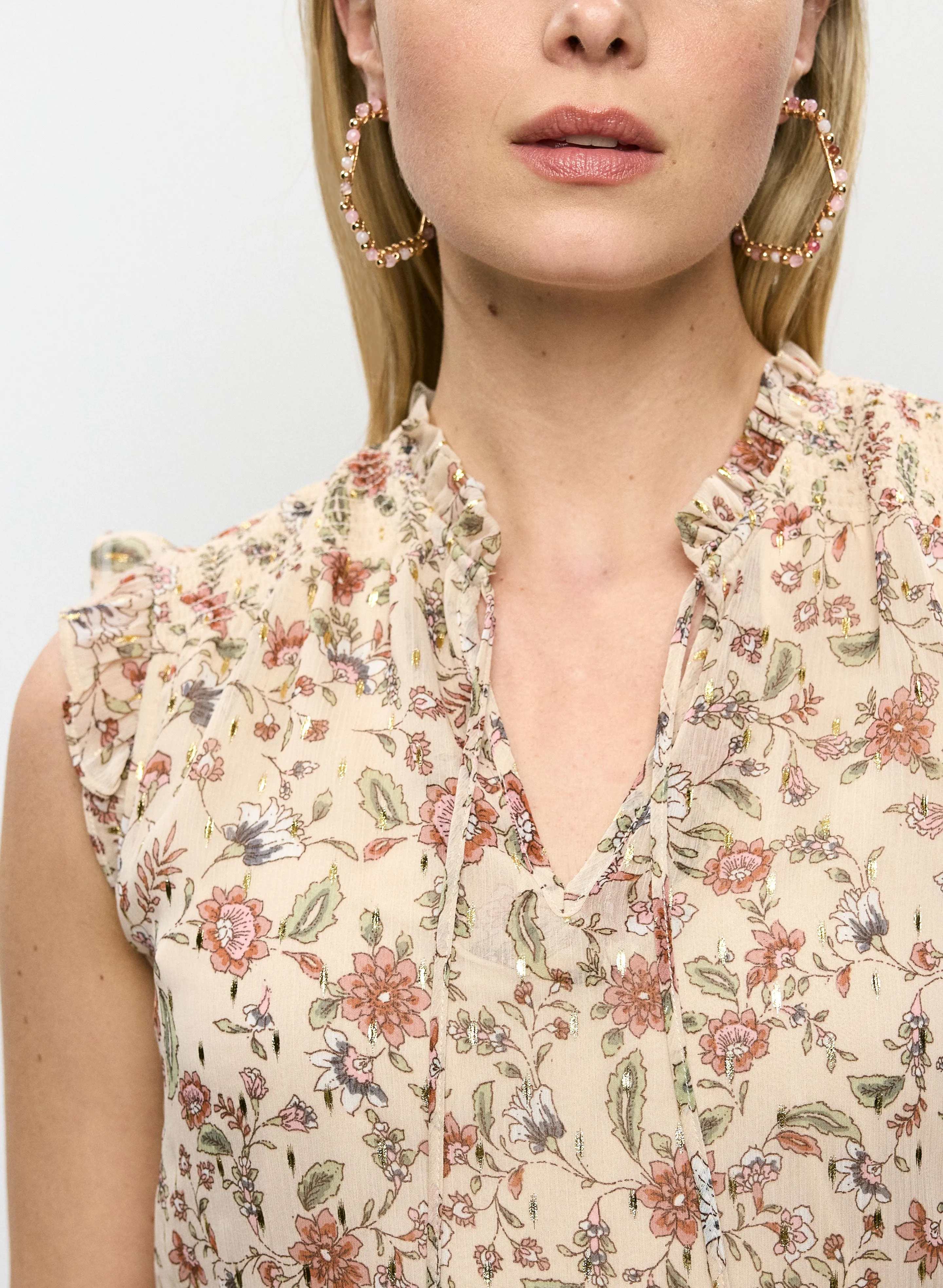 Frilled Mixed Floral Blouse sold by Melanie Lyne product image thumbnail 2