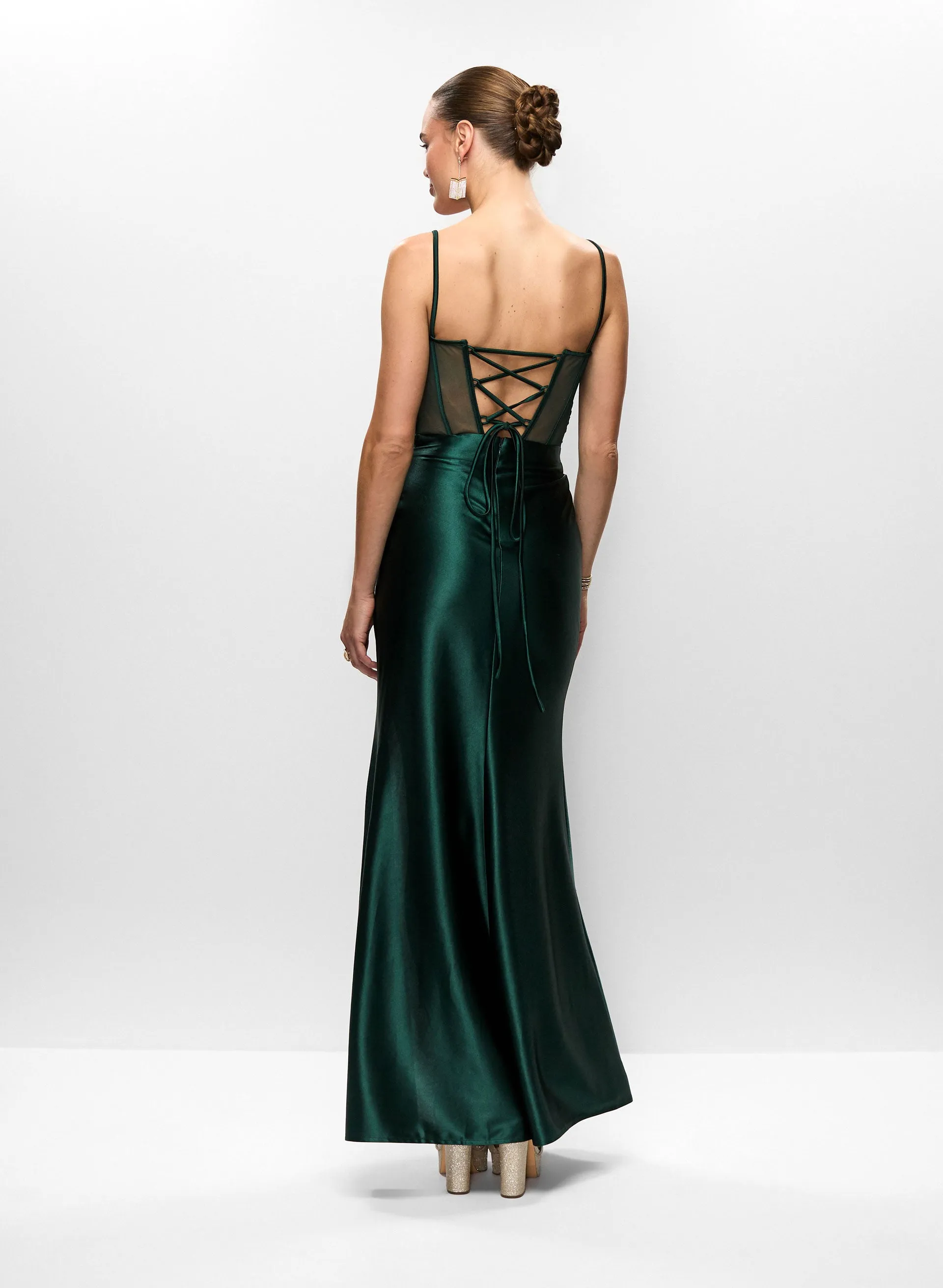 Embroidered Satin Gown sold by Melanie Lyne product image thumbnail 3