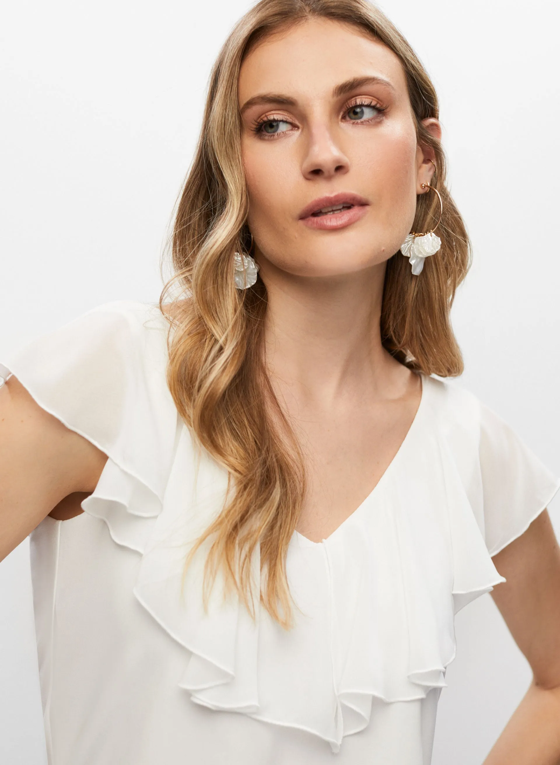 Ruffle Trim Sleeveless Top sold by Melanie Lyne product image thumbnail 3