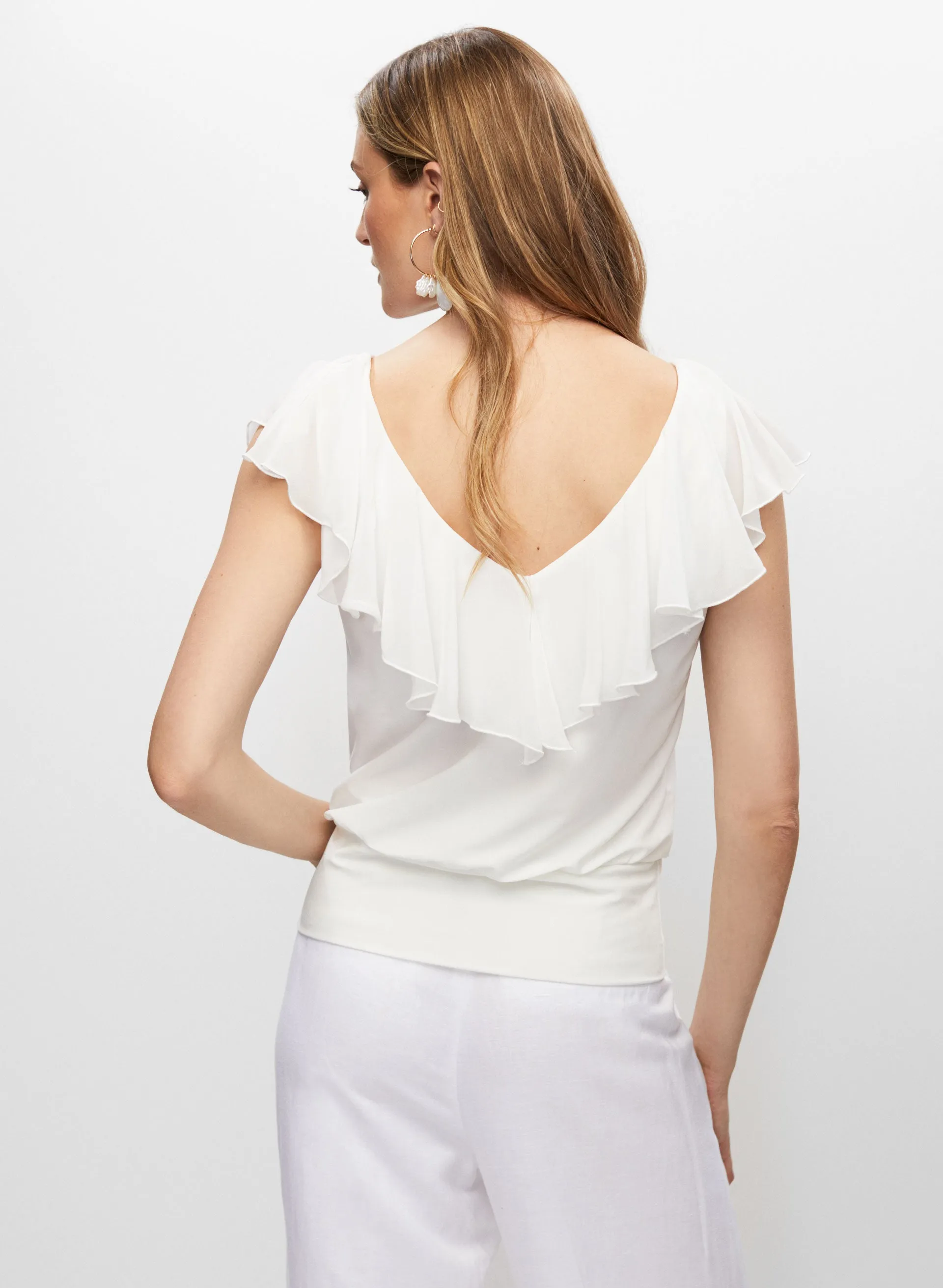 Ruffle Trim Sleeveless Top sold by Melanie Lyne product image thumbnail 2