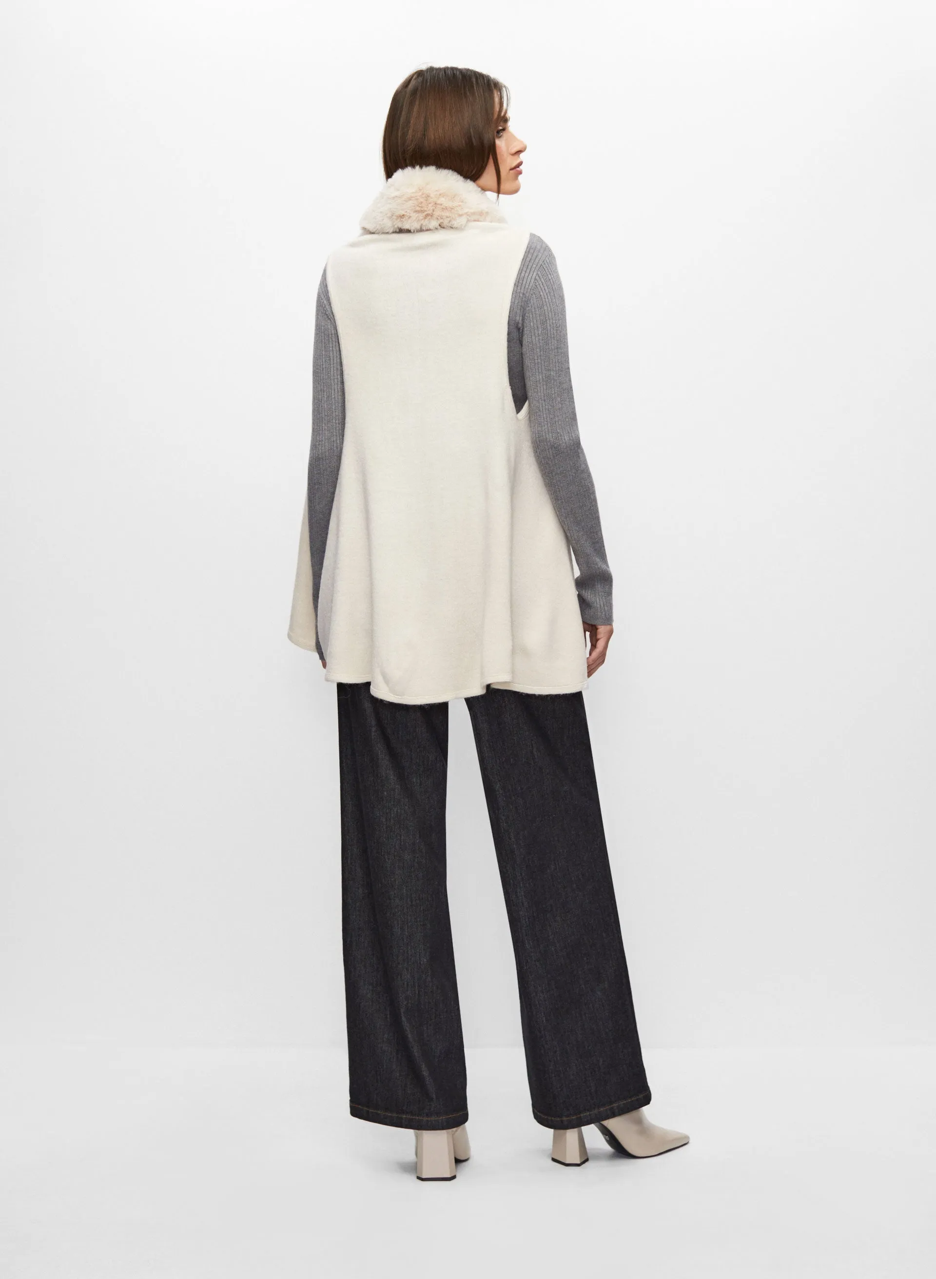 Faux Fur Collar Sleeveless Vest sold by Melanie Lyne product image thumbnail 3