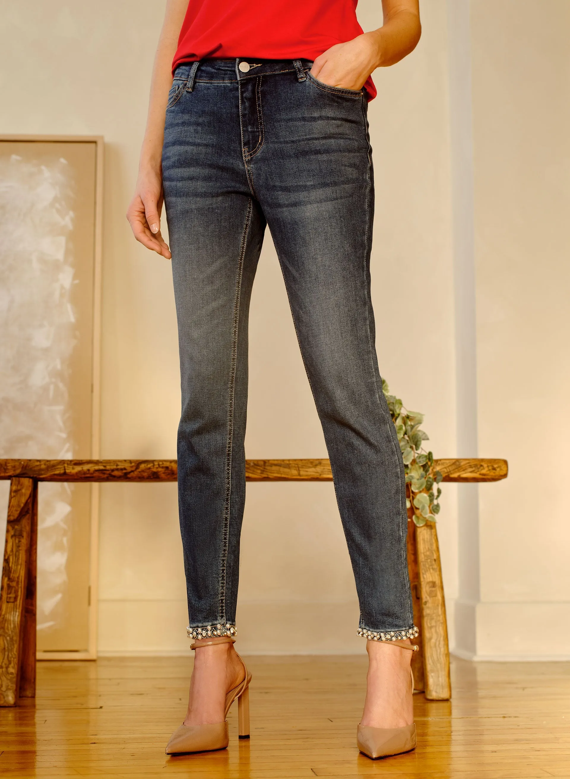 Embellished Slim Leg Jeans sold by Melanie Lyne