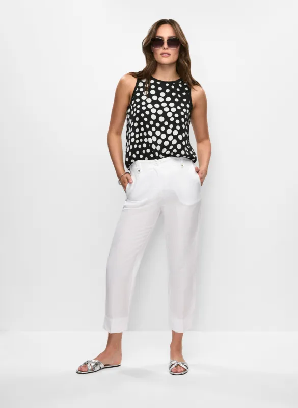 Polka Dot Blouse & Linen-Blend Capri Pants sold by Melanie Lyne