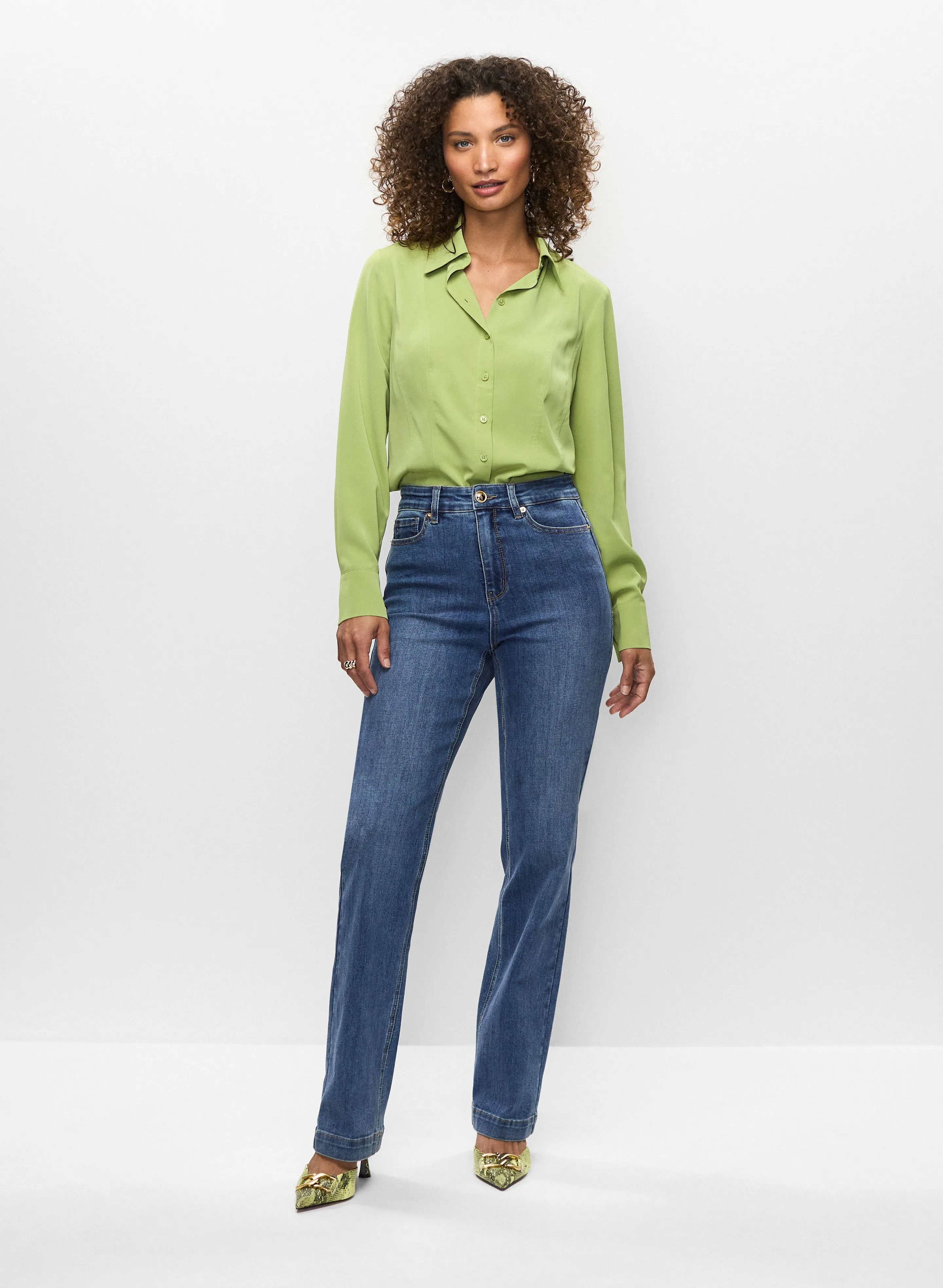 Button Front Blouse & Wide Leg Trouser Jeans sold by Melanie Lyne