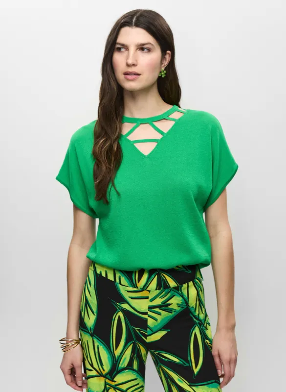 Joseph Ribkoff - Cut-Out Detail Knit Top sold by Melanie Lyne
