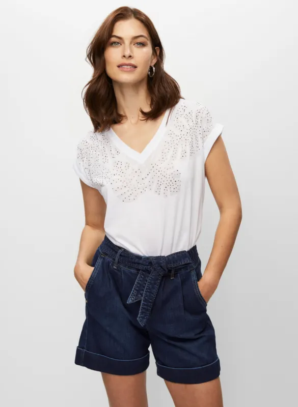 Stud Detail Short Sleeve Tee sold by Melanie Lyne