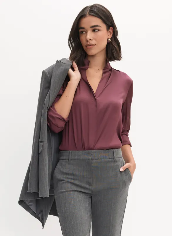 Essential Button-Up Satin Blouse sold by Melanie Lyne