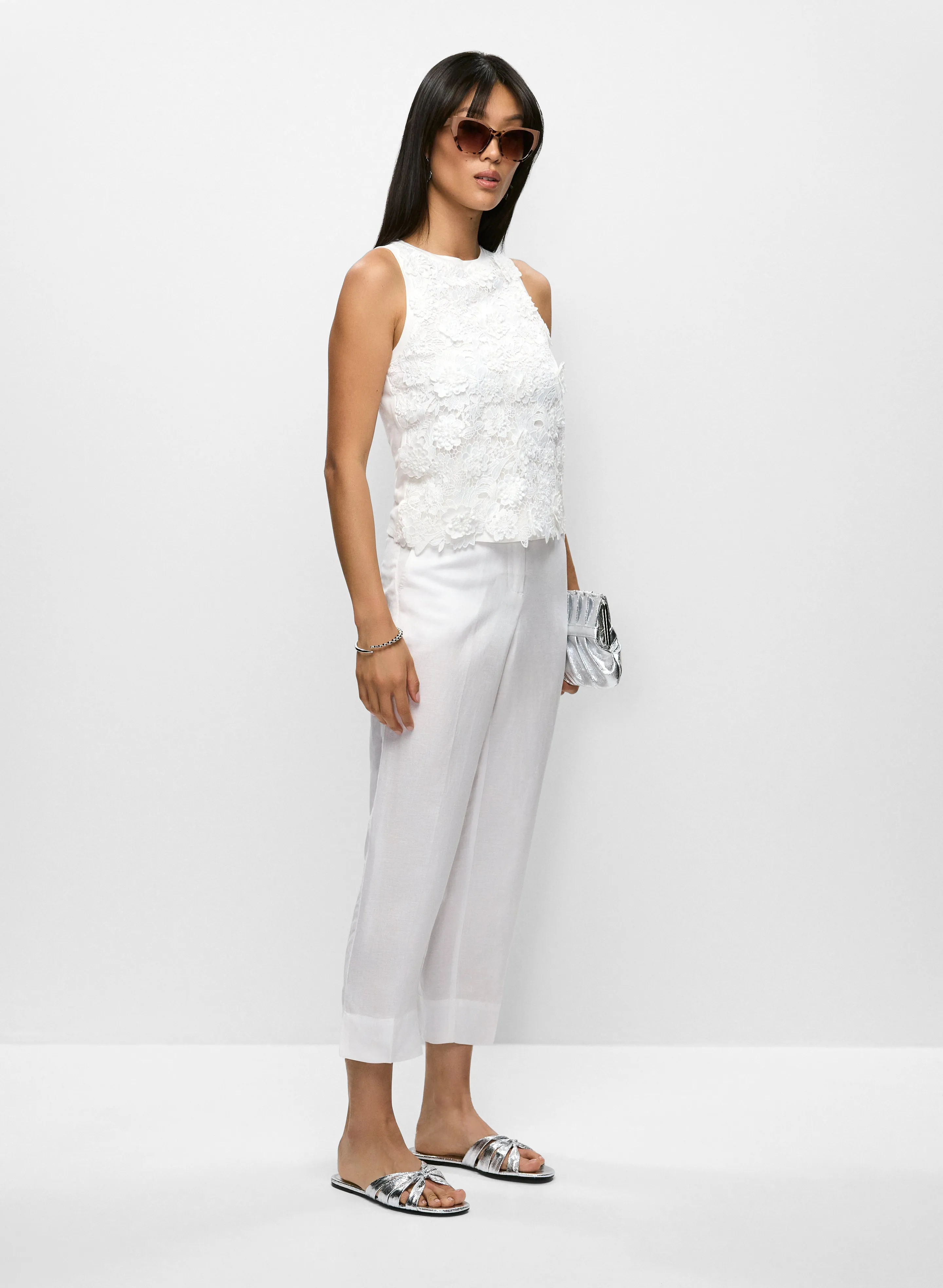 Linen-Blend Capri Pants sold by Melanie Lyne product image thumbnail 5