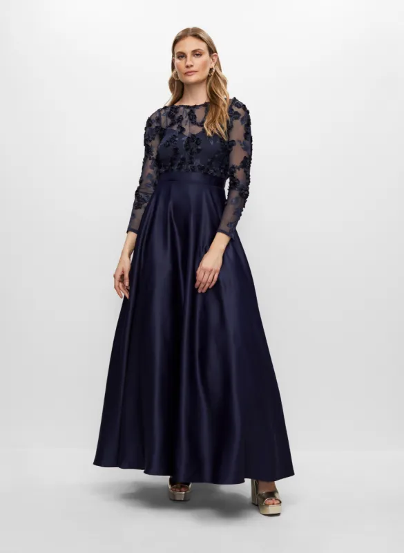 Floral Mesh & Satin Gown sold by Melanie Lyne