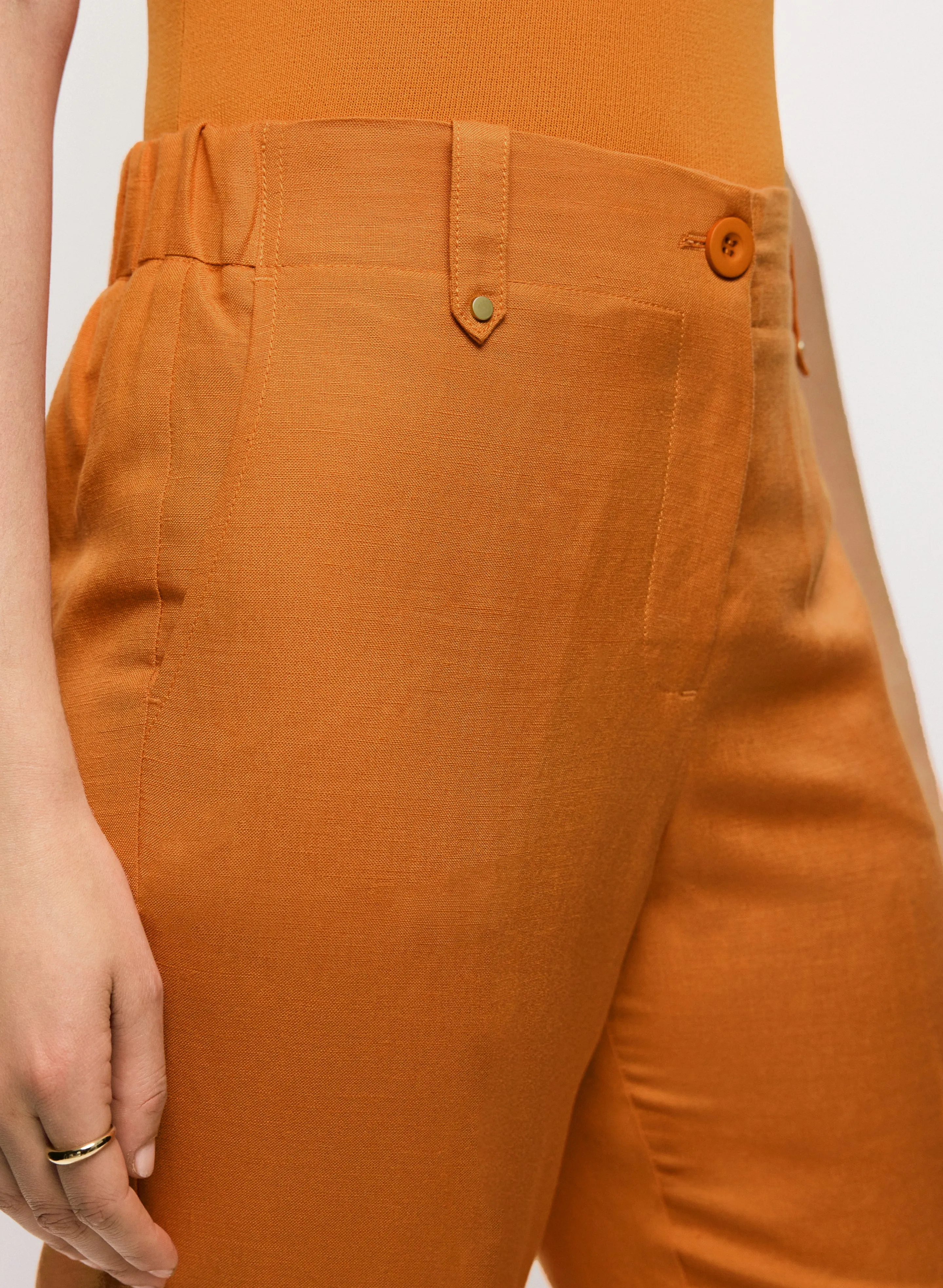 Linen-Blend Capri Pants sold by Melanie Lyne product image thumbnail 4