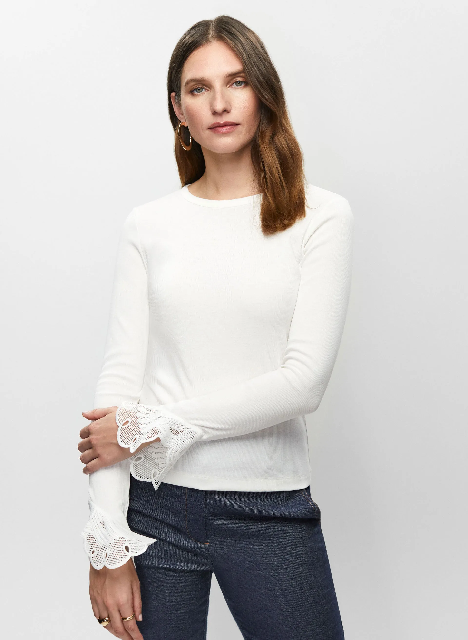 Lace Detail Flare Cuff Top sold by Melanie Lyne product image thumbnail 5