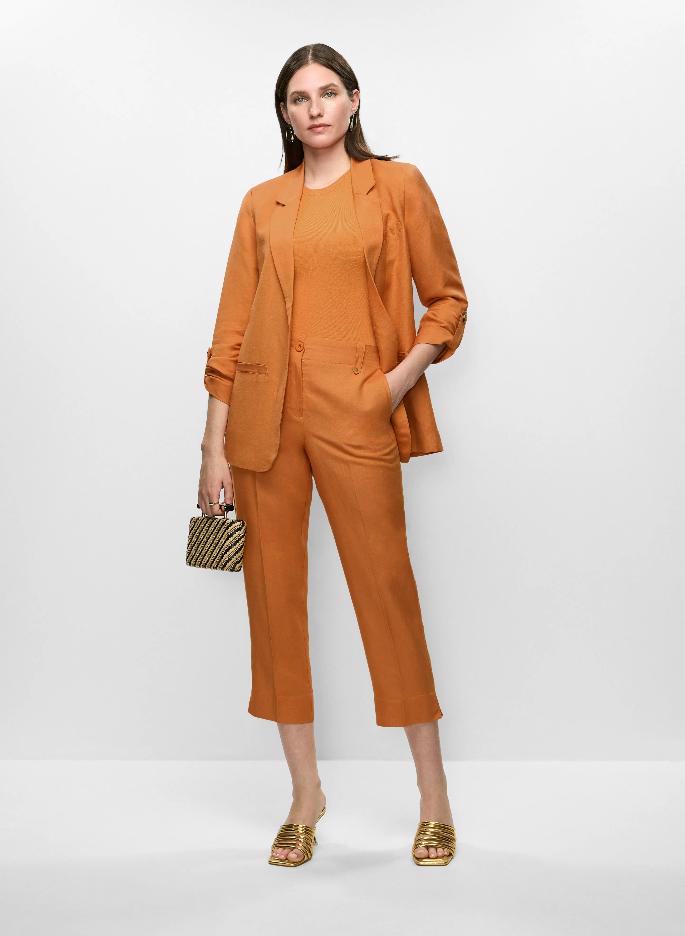 Linen-Blend Capri Pants sold by Melanie Lyne product image thumbnail 5