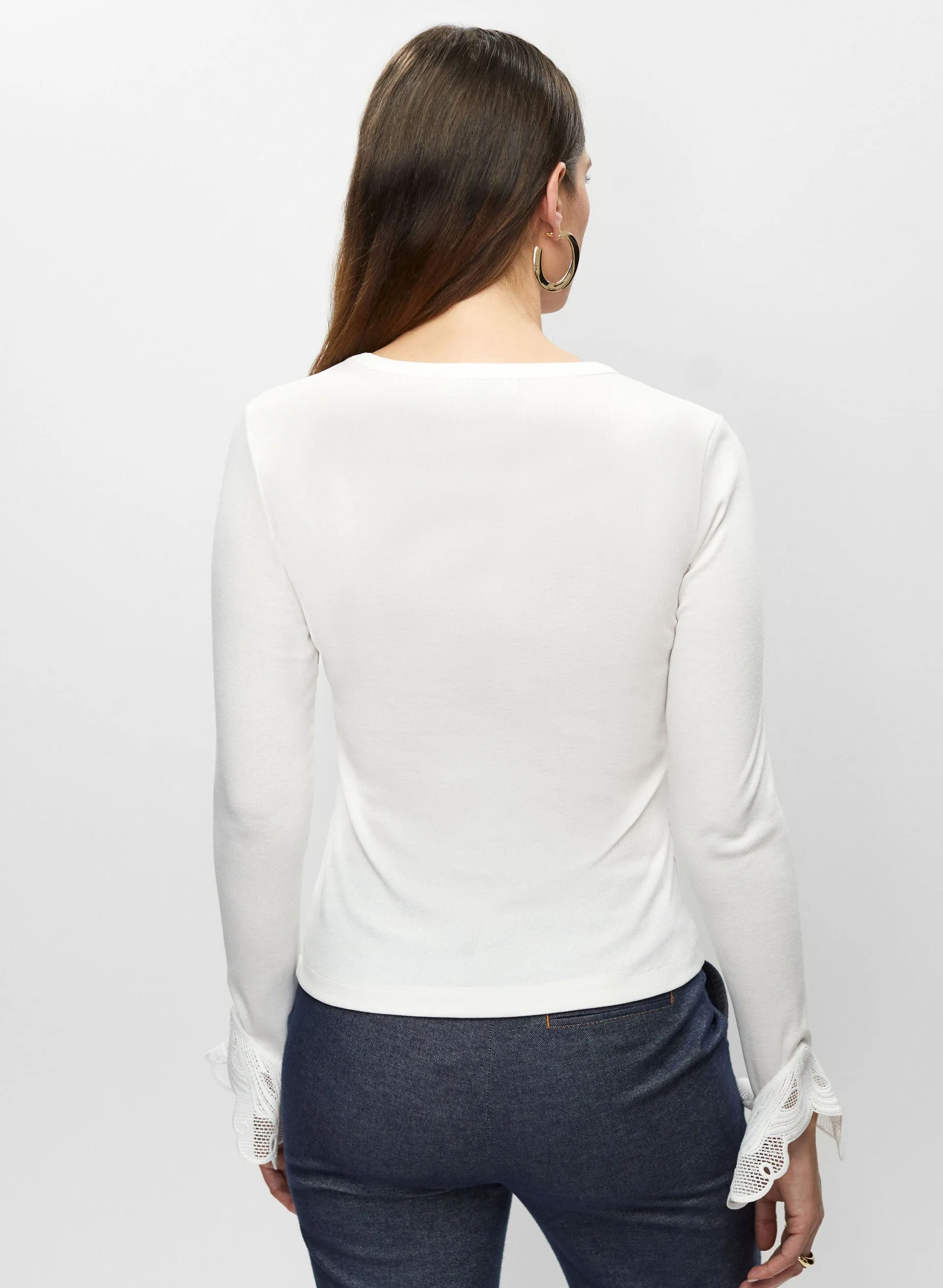 Lace Detail Flare Cuff Top sold by Melanie Lyne product image thumbnail 4