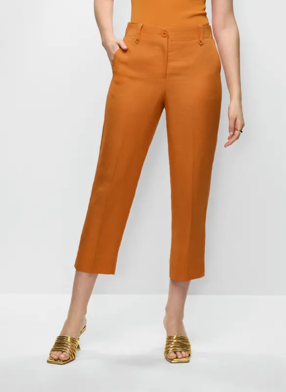 Linen-Blend Capri Pants sold by Melanie Lyne