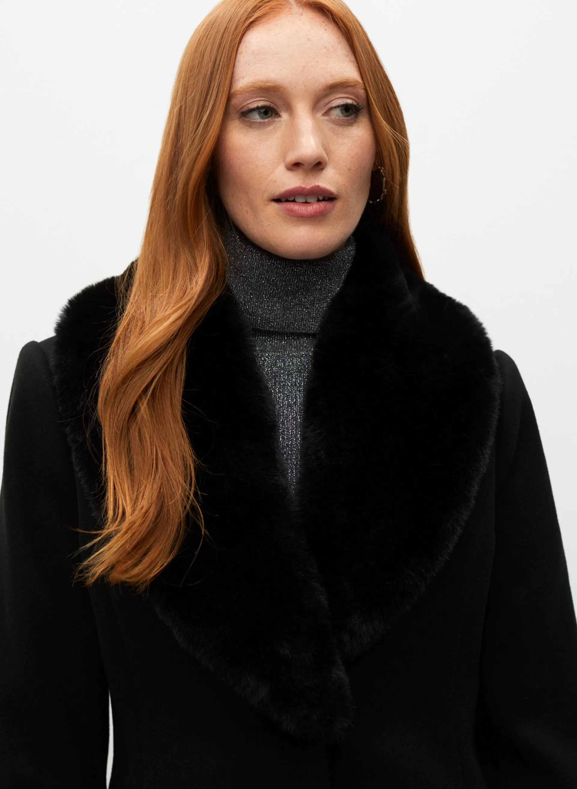 Faux Fur Stretch Wool Blend Coat sold by Melanie Lyne product image thumbnail 2