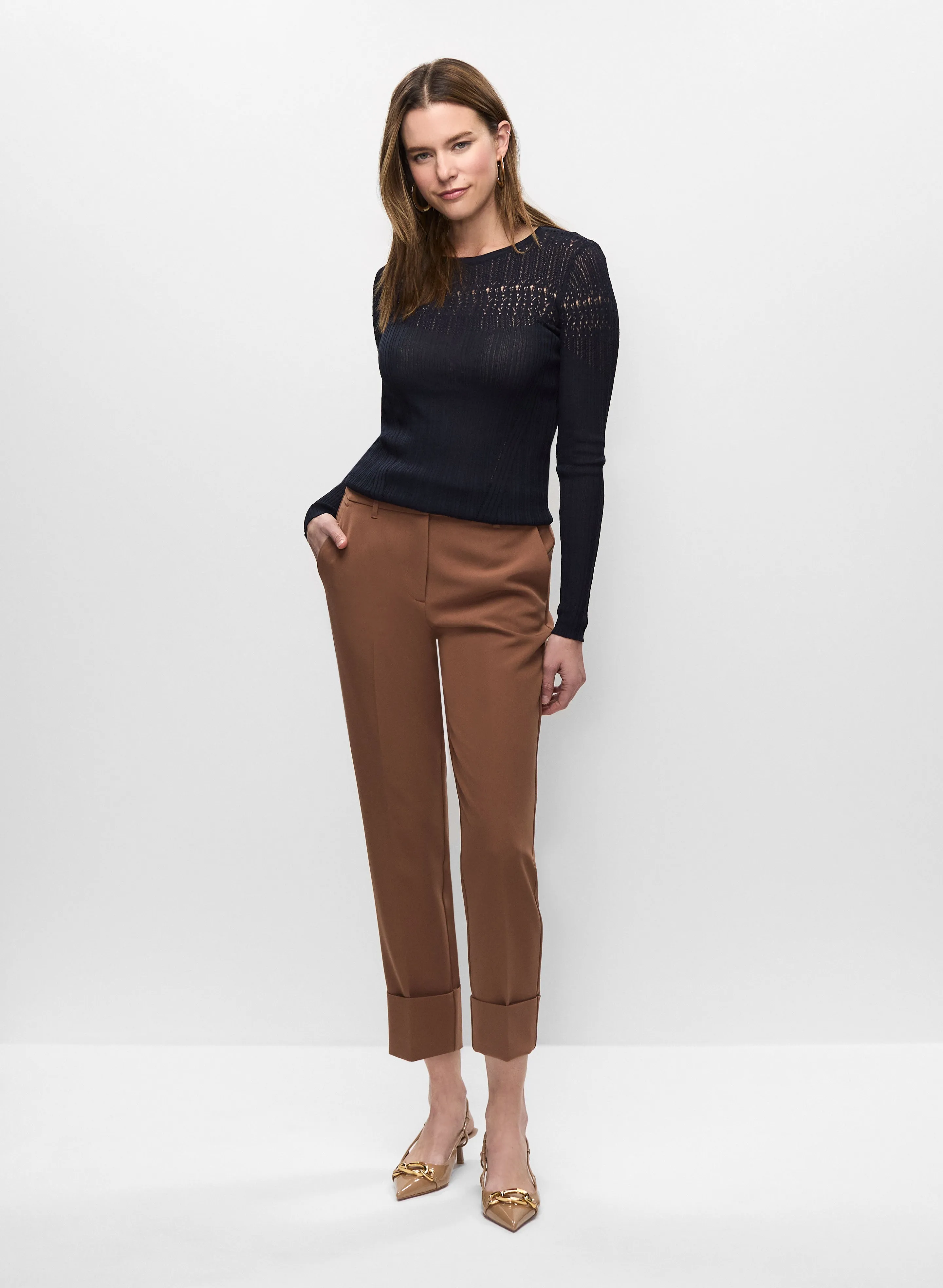 Pointelle Knit Sweater & Ankle Pants sold by Melanie Lyne