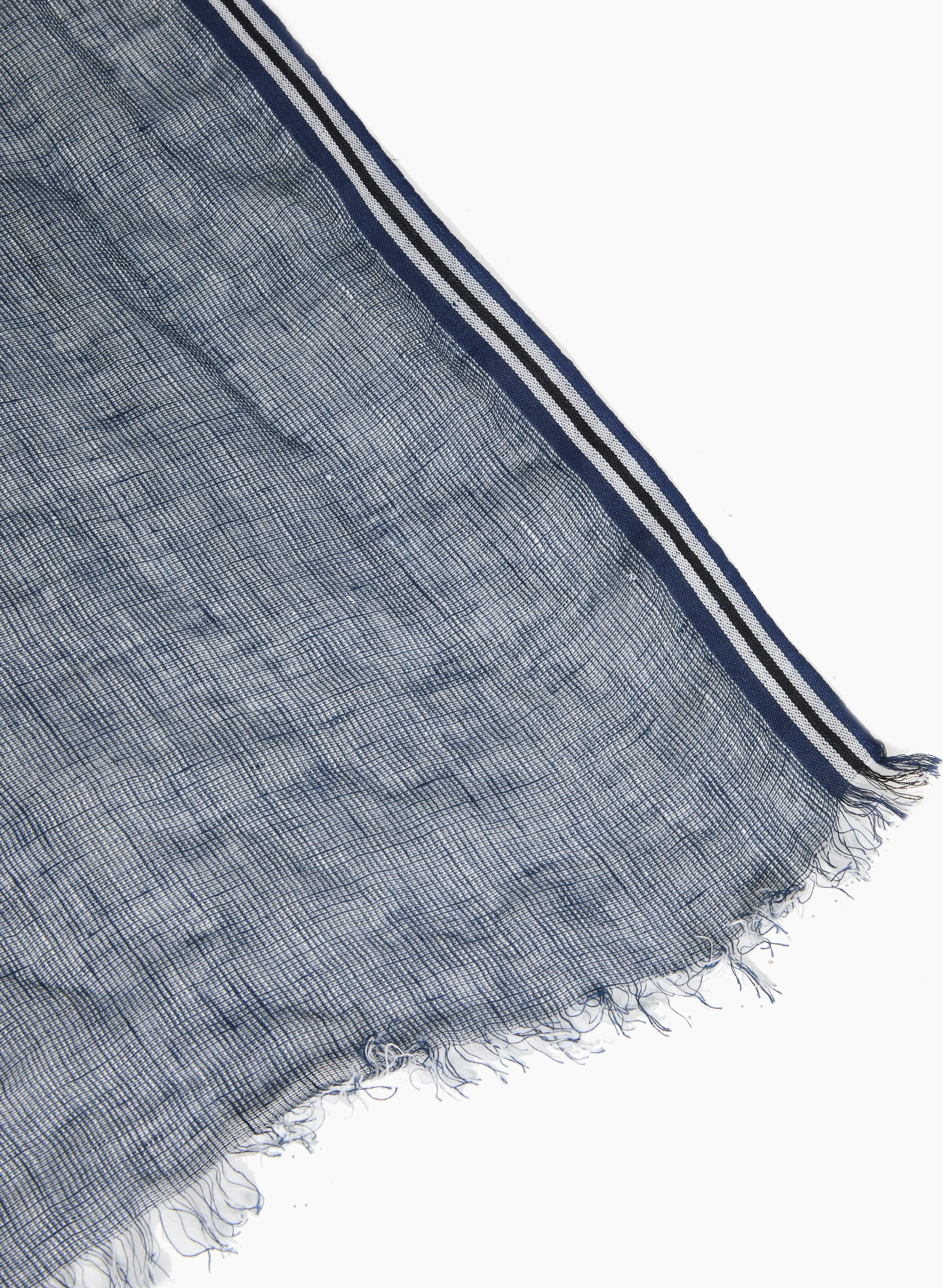 Striped Trim Linen Scarf sold by Melanie Lyne product image thumbnail 2