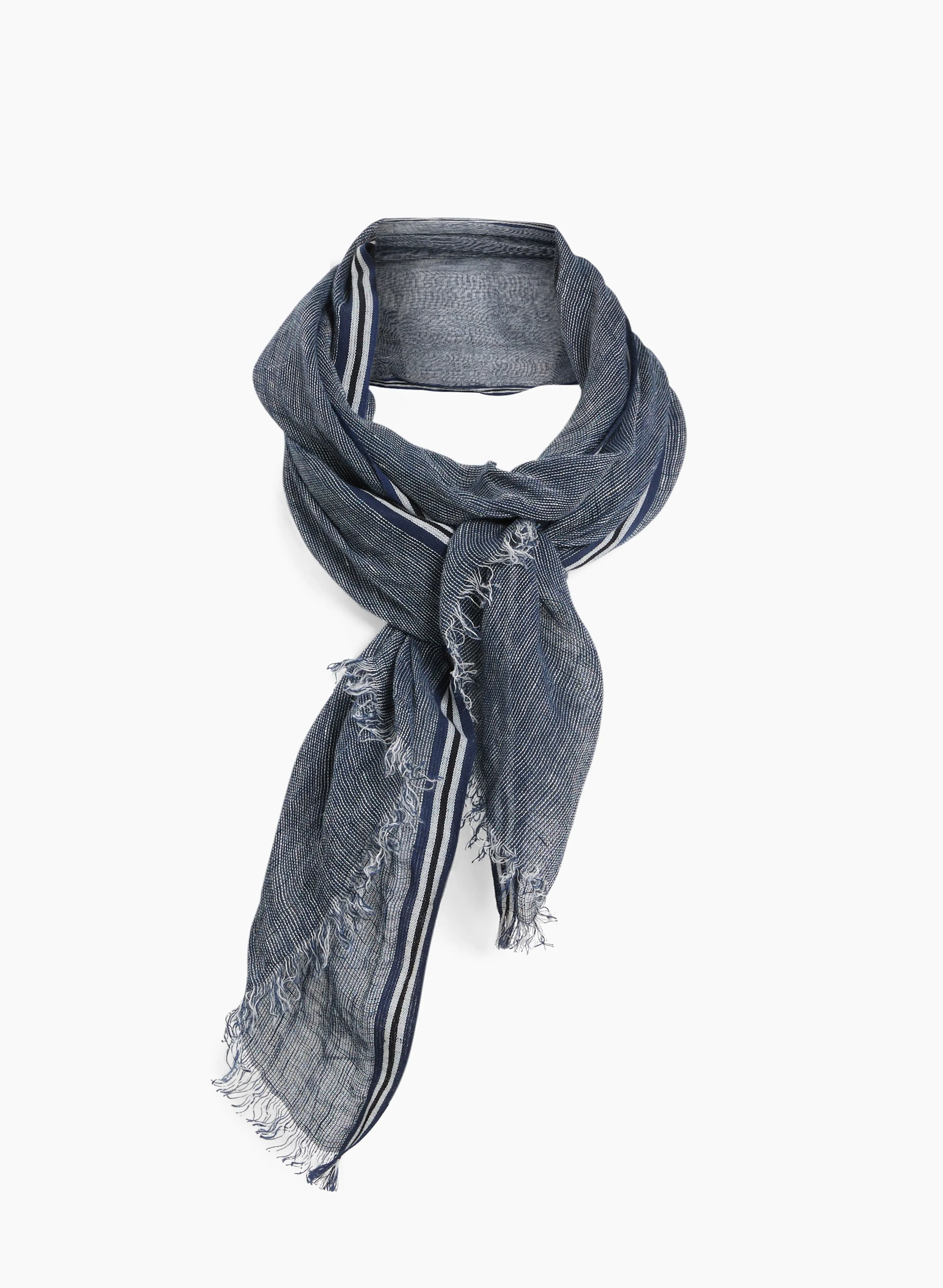 Striped Trim Linen Scarf sold by Melanie Lyne