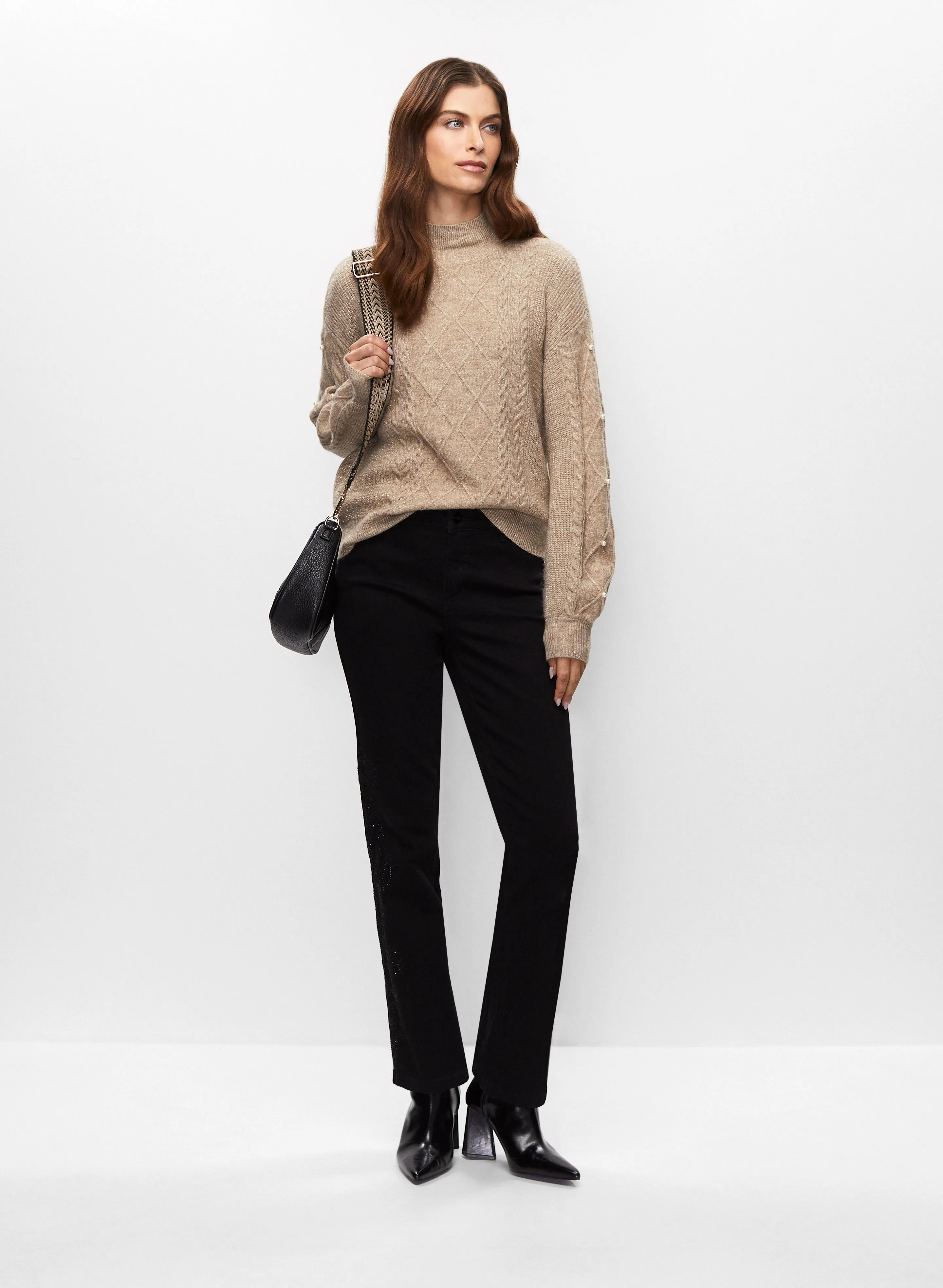 Rib Knit Sweater & Embroidered Jeans sold by Melanie Lyne