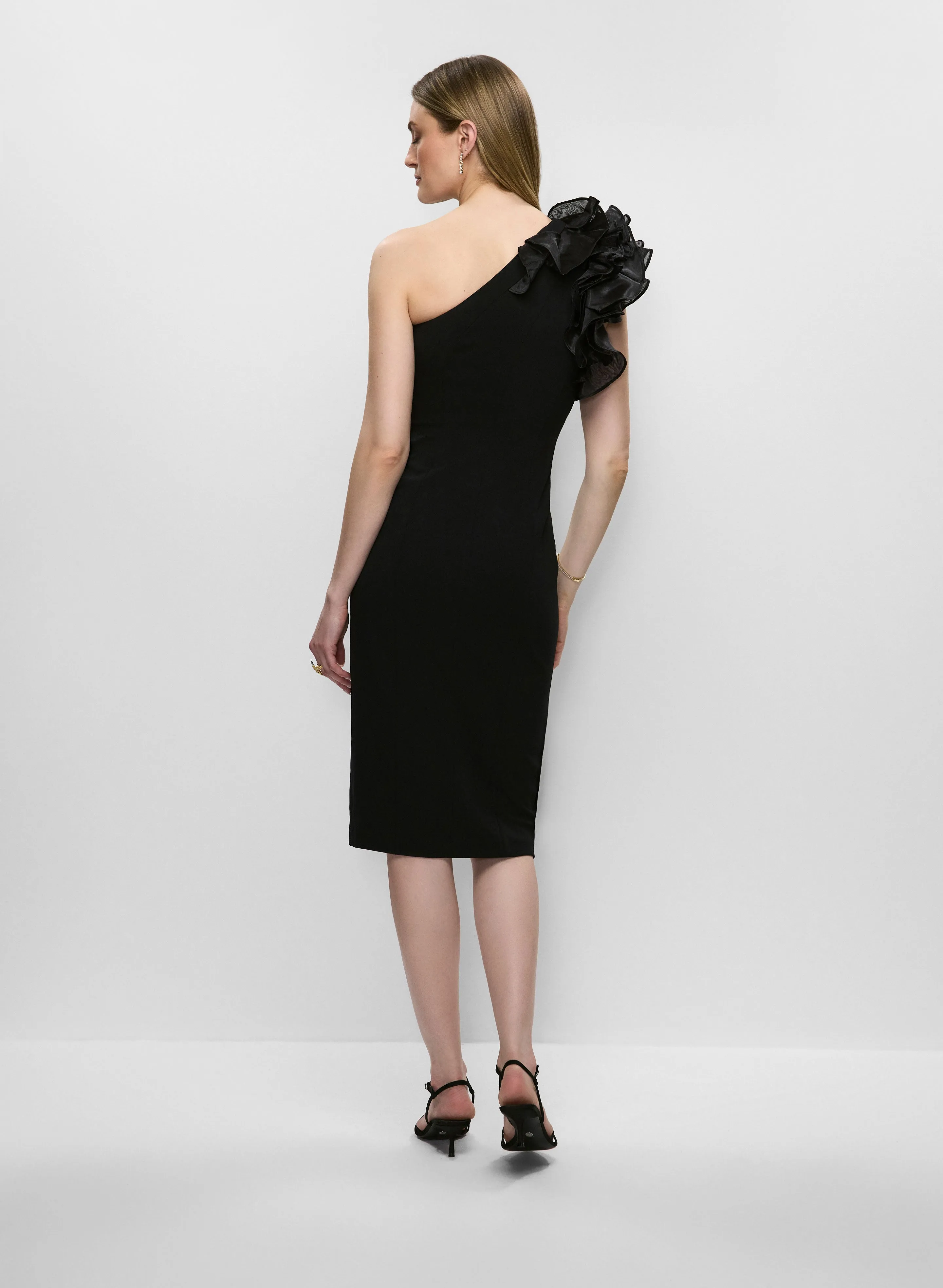 Adrianna Papell - One-Shoulder Rosette Dress sold by Melanie Lyne product image thumbnail 4