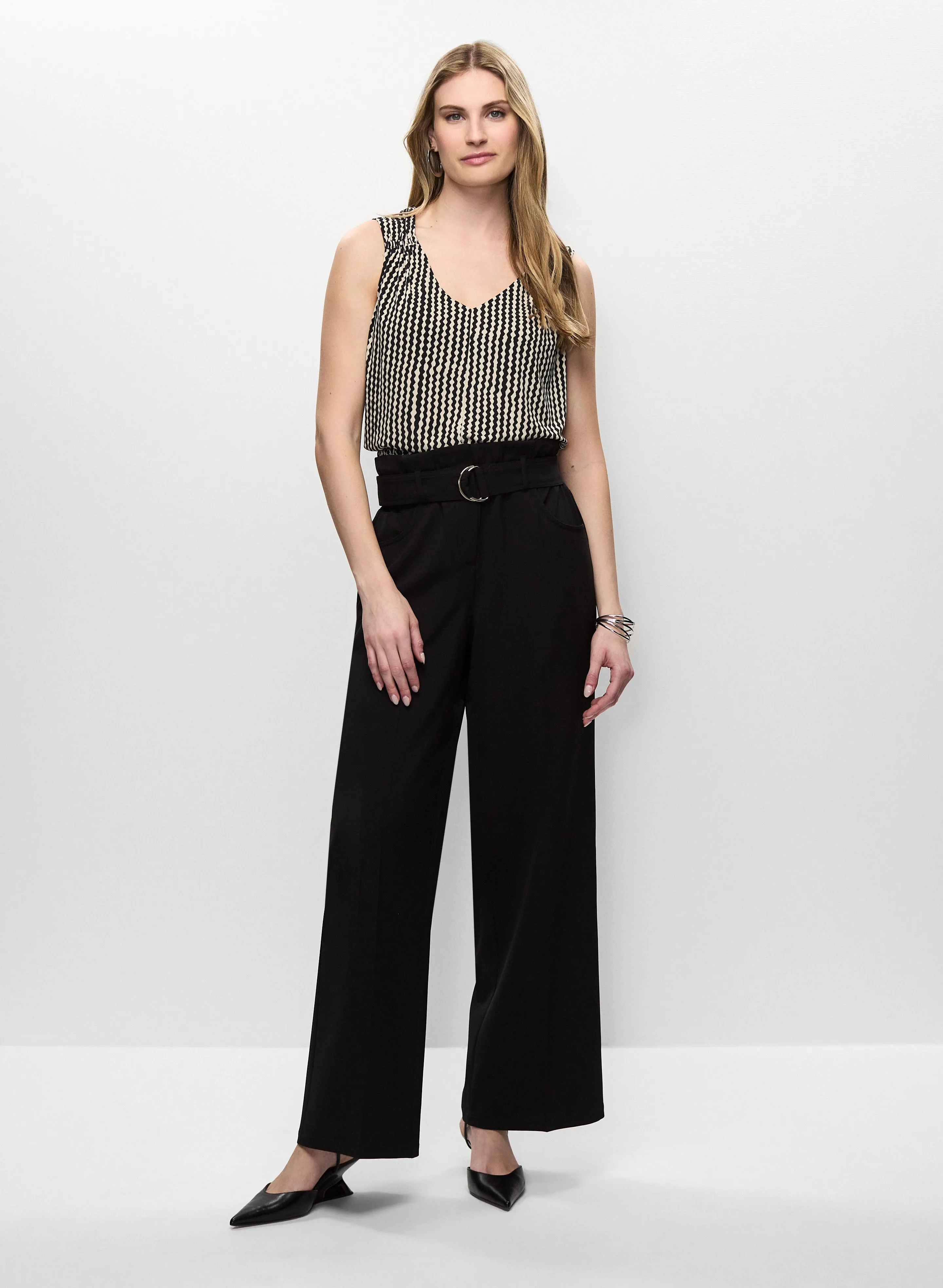 Geometric Print Top & Belted Wide Leg Pants sold by Melanie Lyne