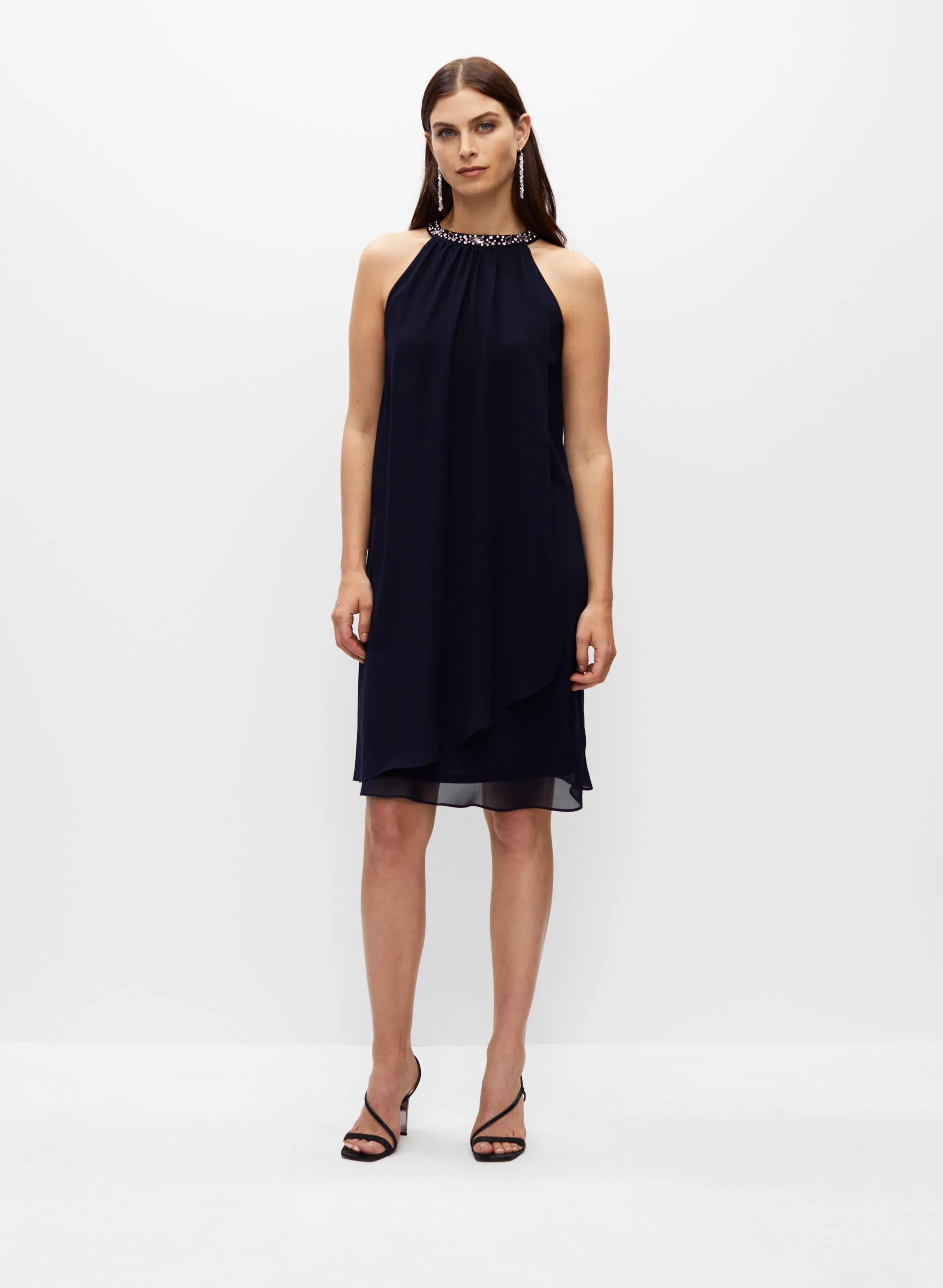 Jewel Neck Chiffon Cocktail Dress sold by Melanie Lyne product image thumbnail 3