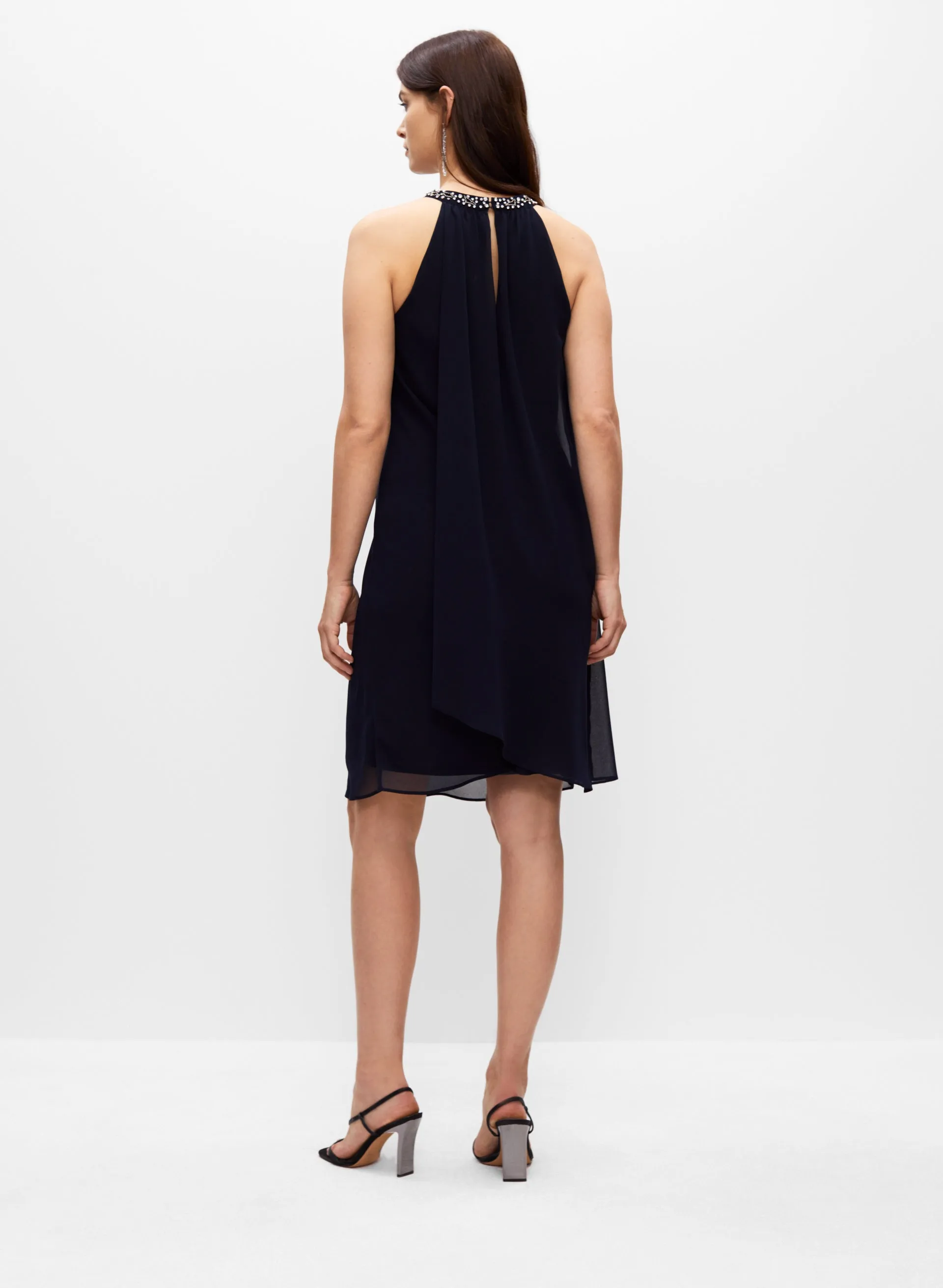 Jewel Neck Chiffon Cocktail Dress sold by Melanie Lyne product image thumbnail 2