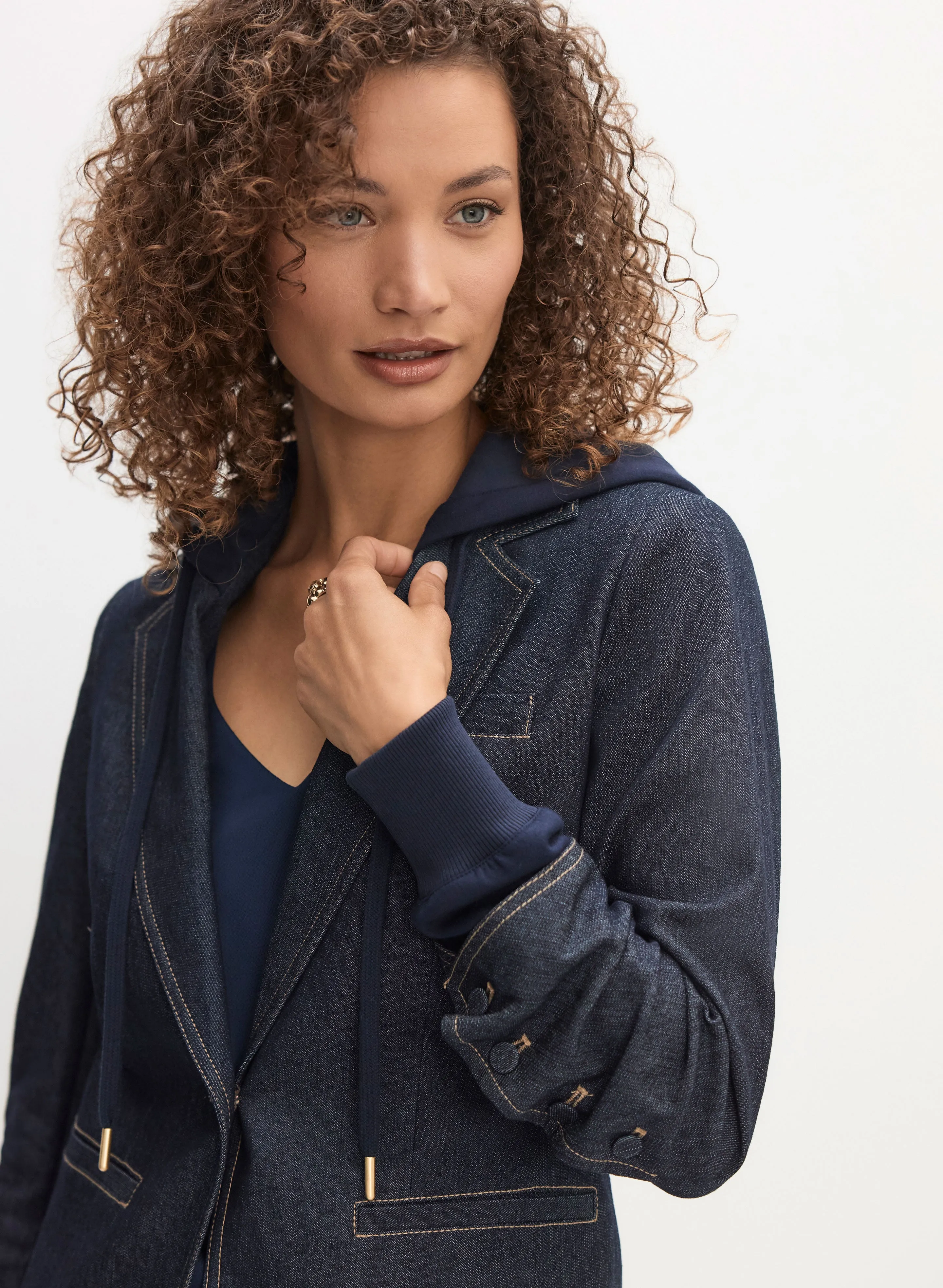 Hooded Denim Jacket sold by Melanie Lyne product image thumbnail 4