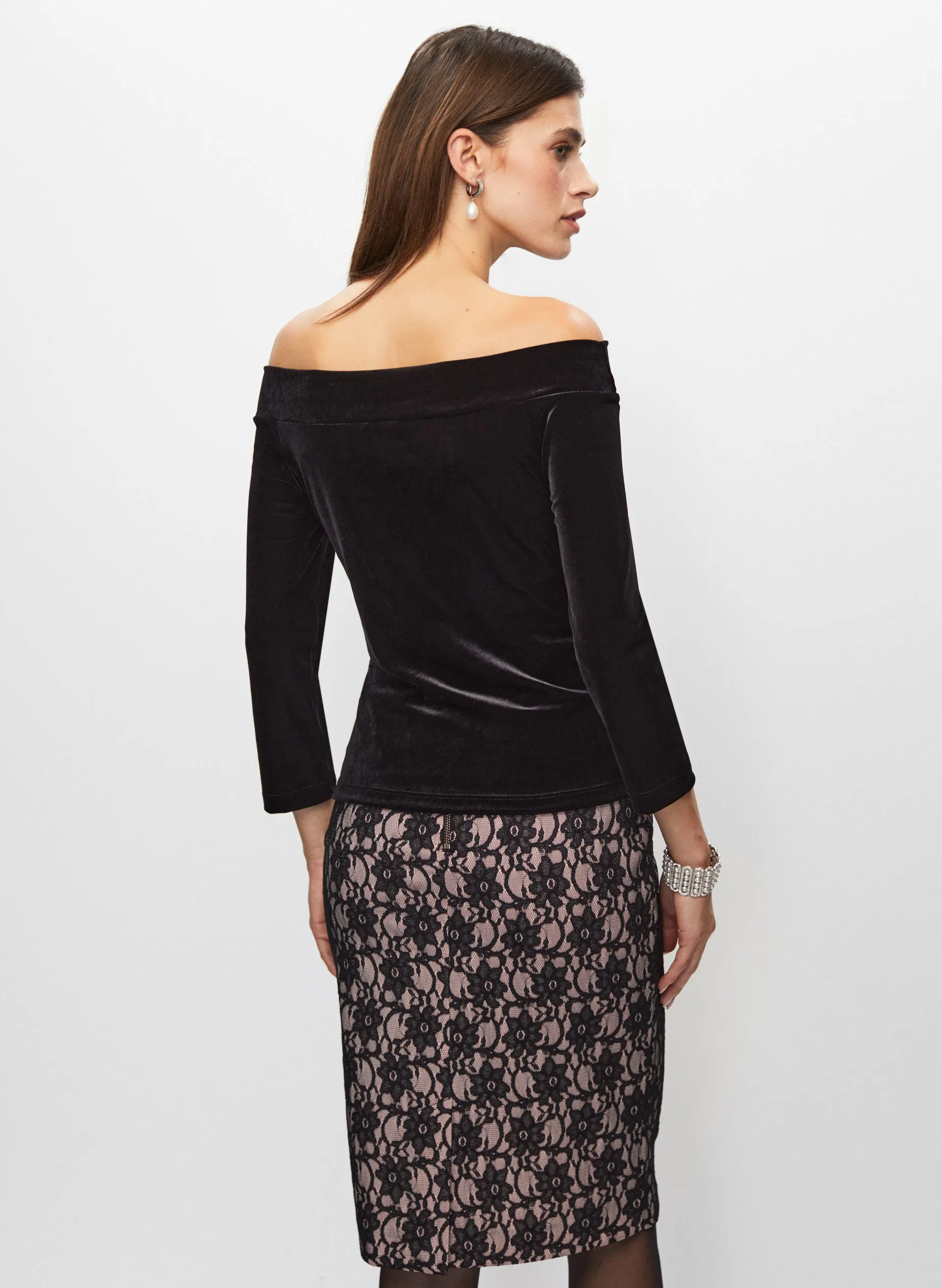 Velvet Off-Shoulder Top sold by Melanie Lyne product image thumbnail 4