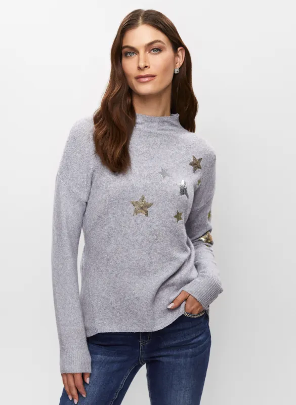 High-Low Star Detail Sweater sold by Melanie Lyne