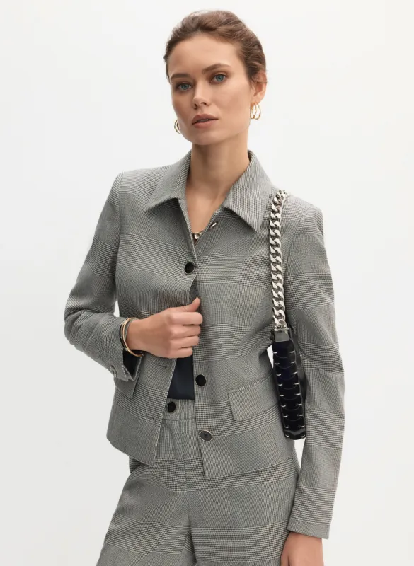 Plaid Print Button-Up Jacket sold by Melanie Lyne