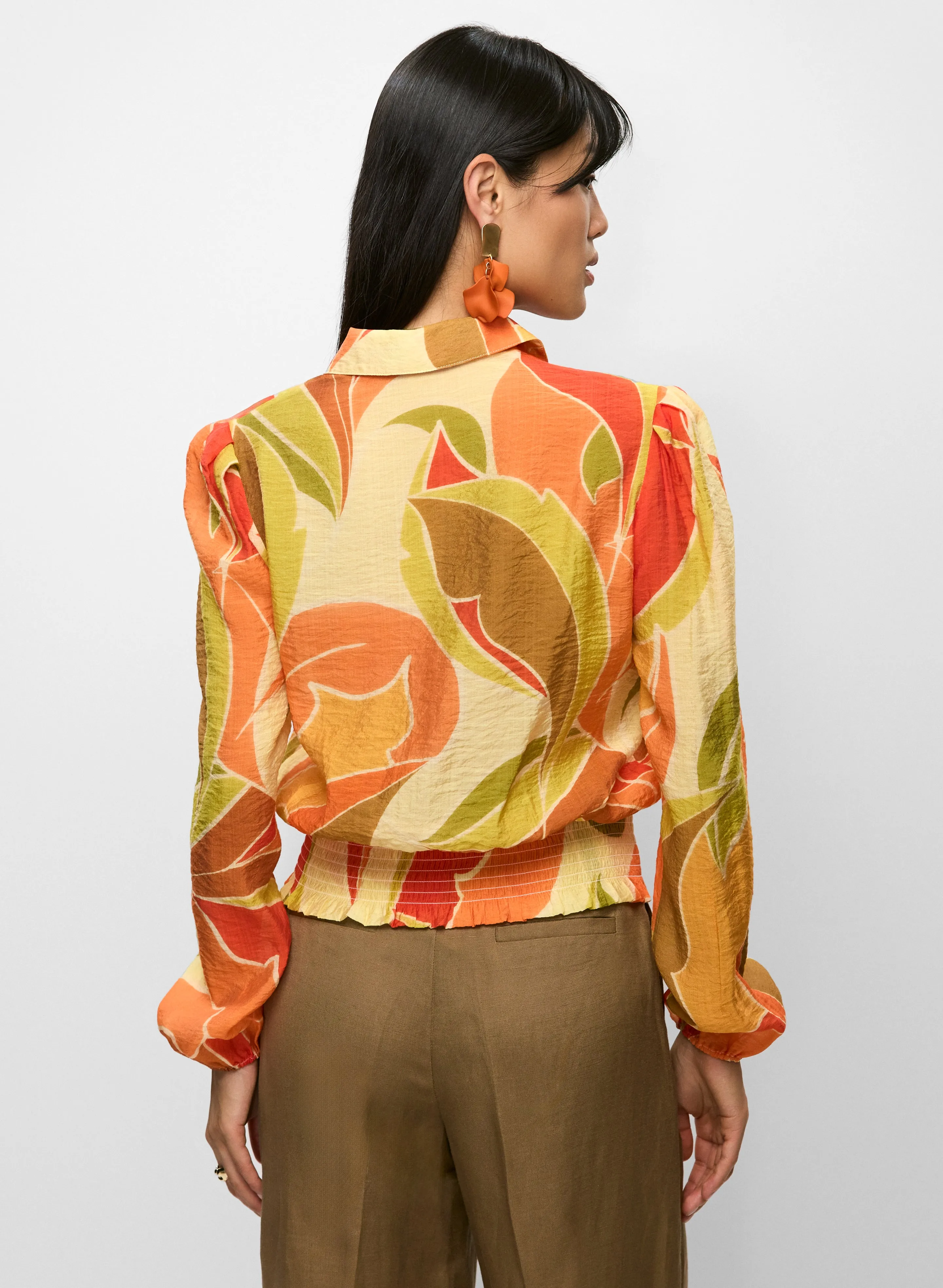 Tropical Smocked-Waist Blouse sold by Melanie Lyne product image thumbnail 4