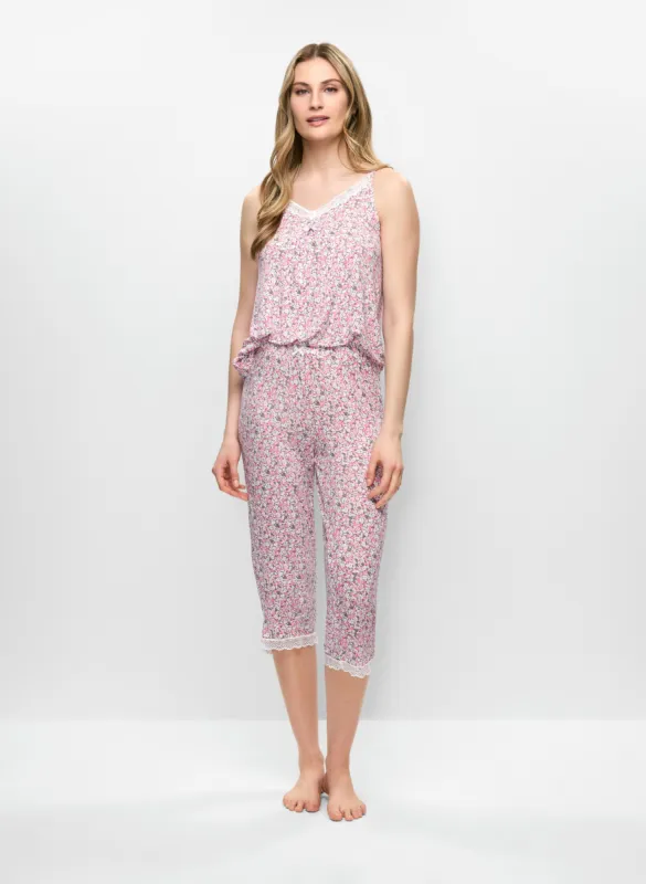 Lace Trim Floral Pyjama Set sold by Melanie Lyne
