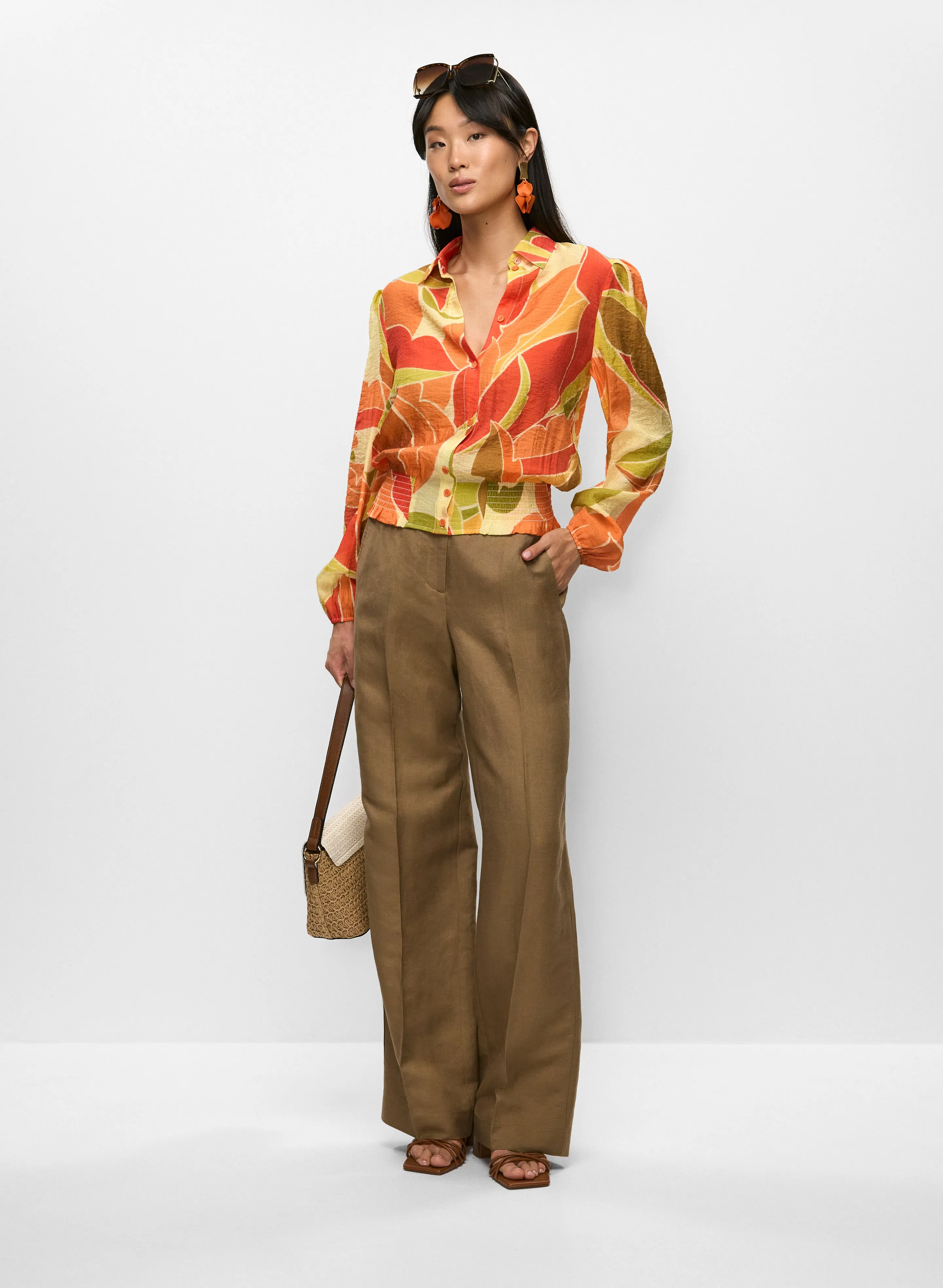Tropical Smocked-Waist Blouse sold by Melanie Lyne product image thumbnail 3