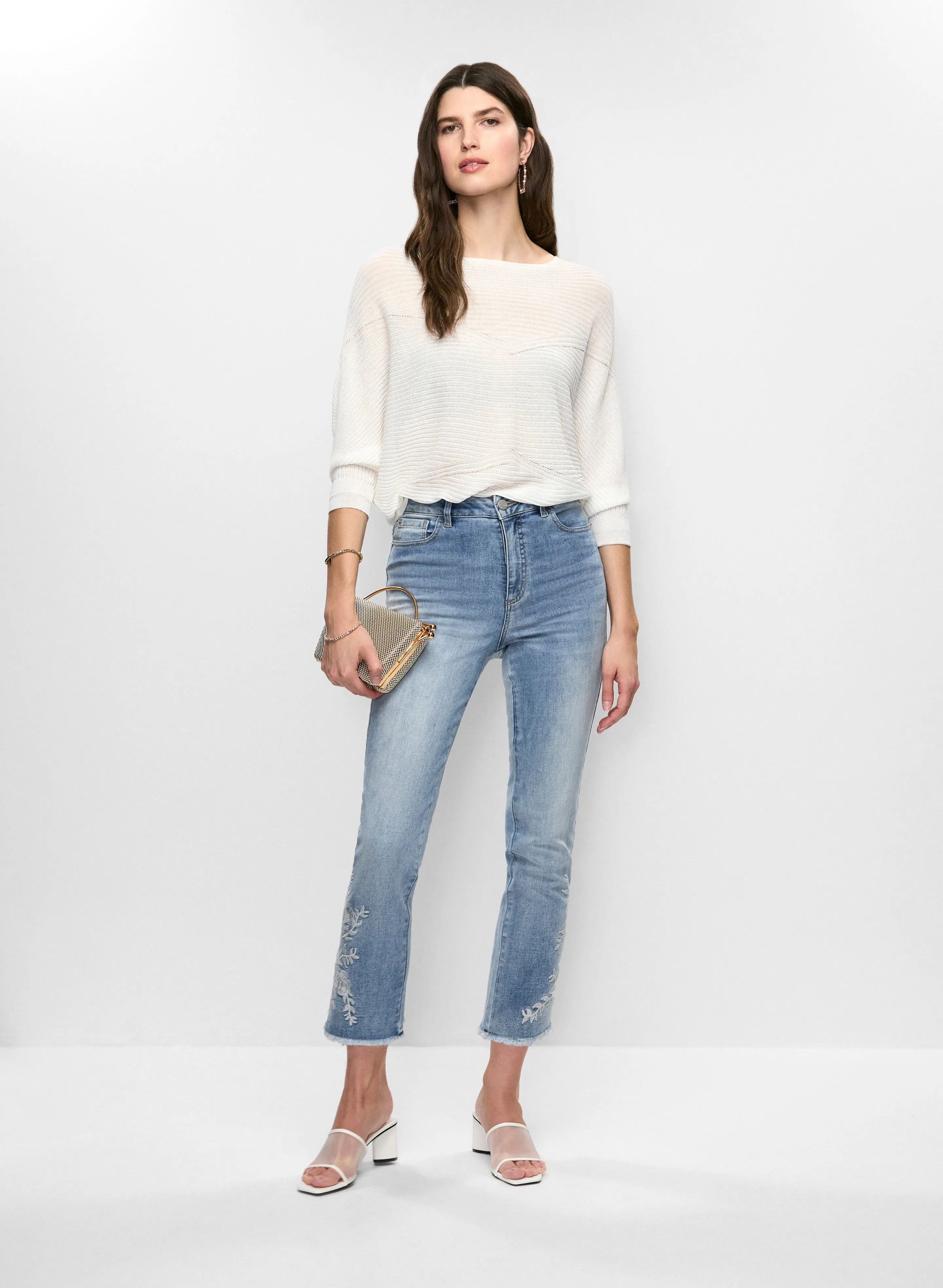 Dolman Sleeve Sweater & Embroidered Jeans sold by Melanie Lyne
